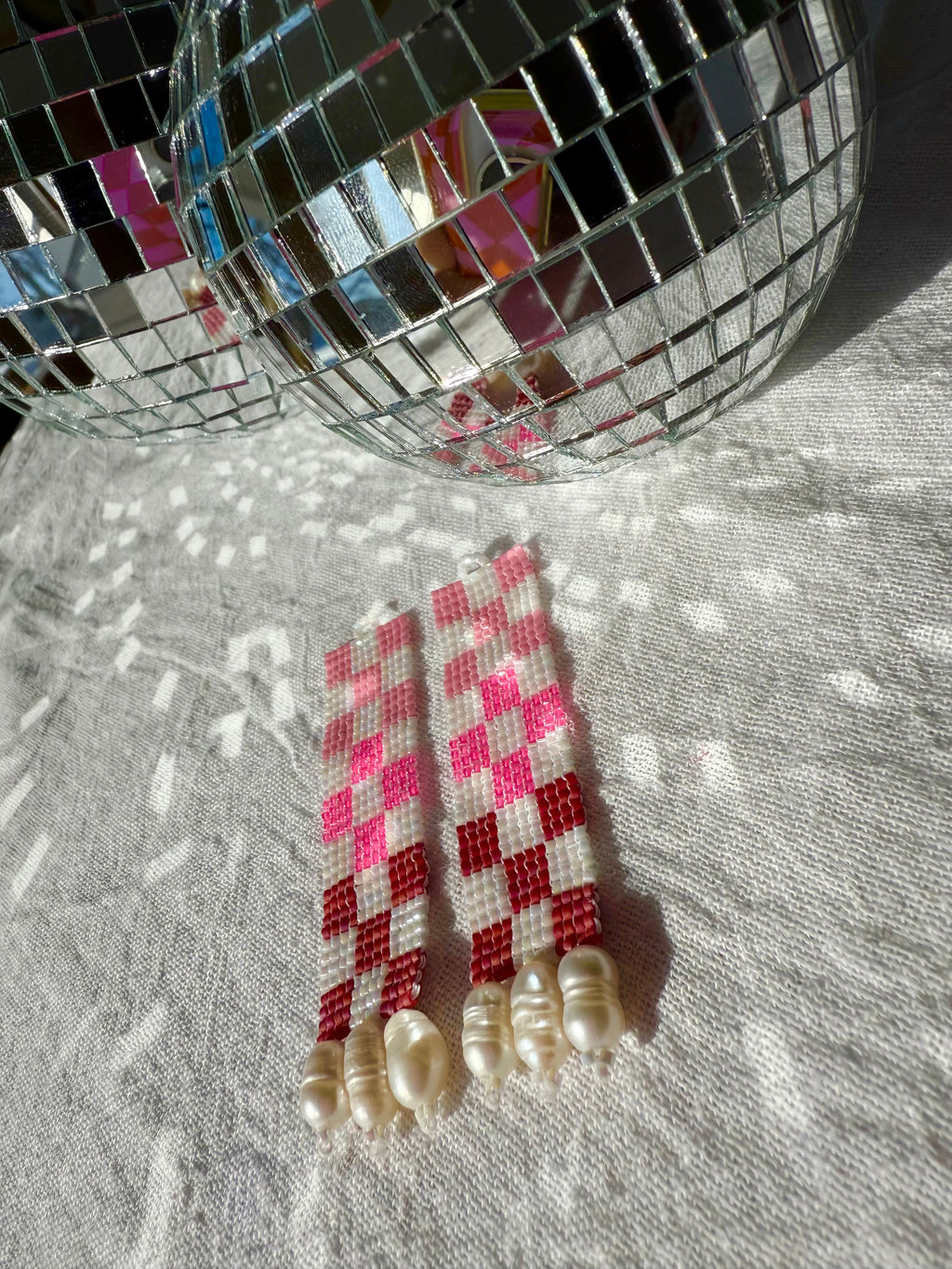 Check Her Pretty In Pink Earrings