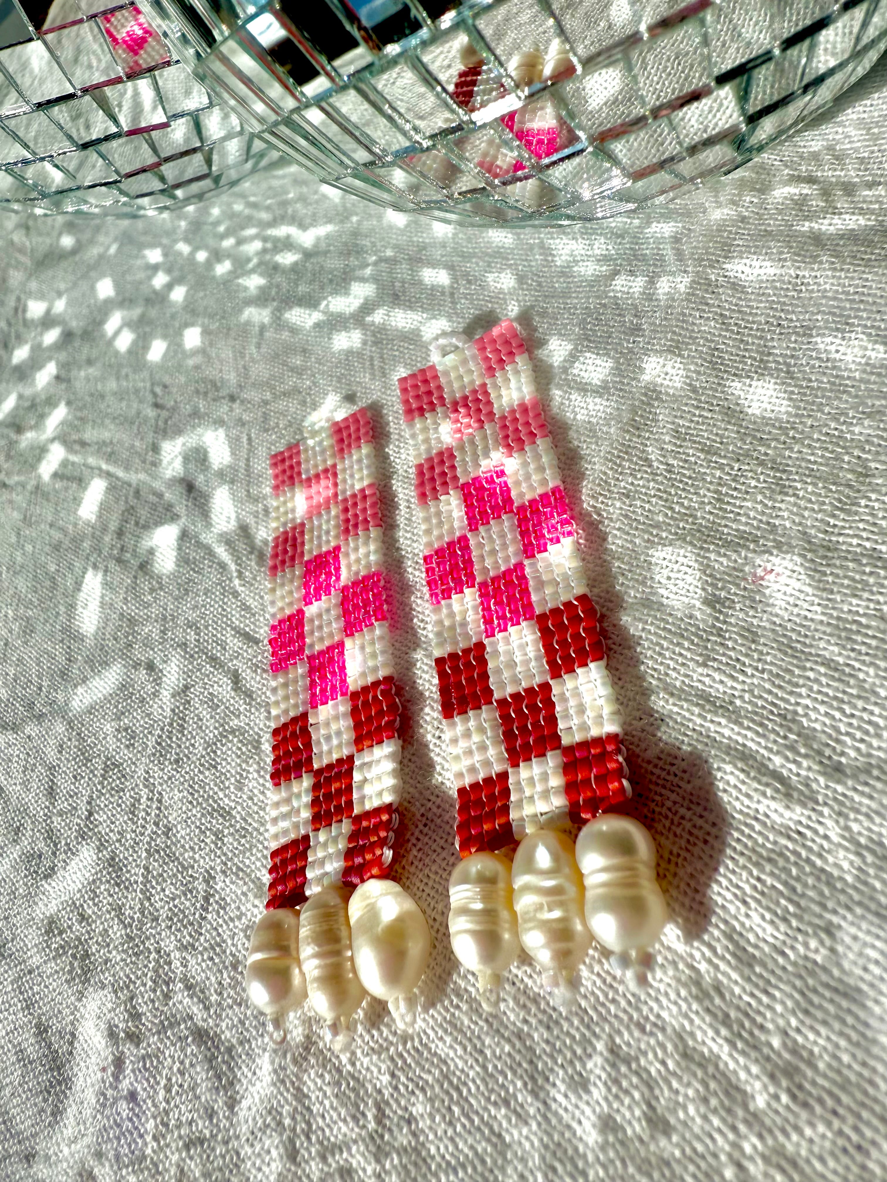 Check Her Pretty In Pink Earrings