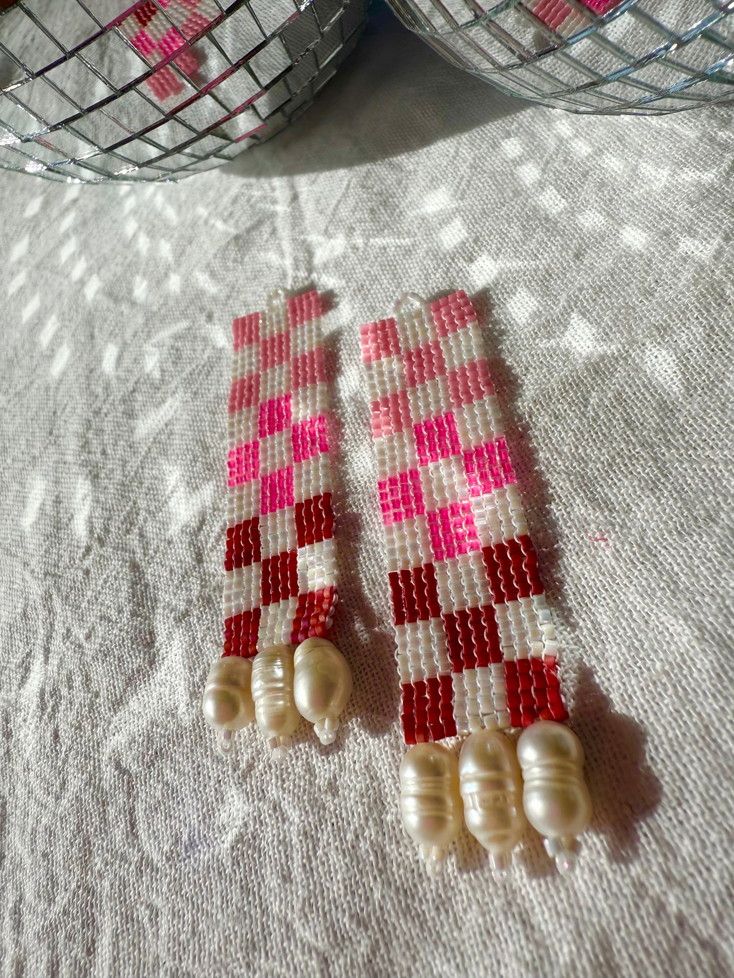 Check Her Pretty In Pink Earrings