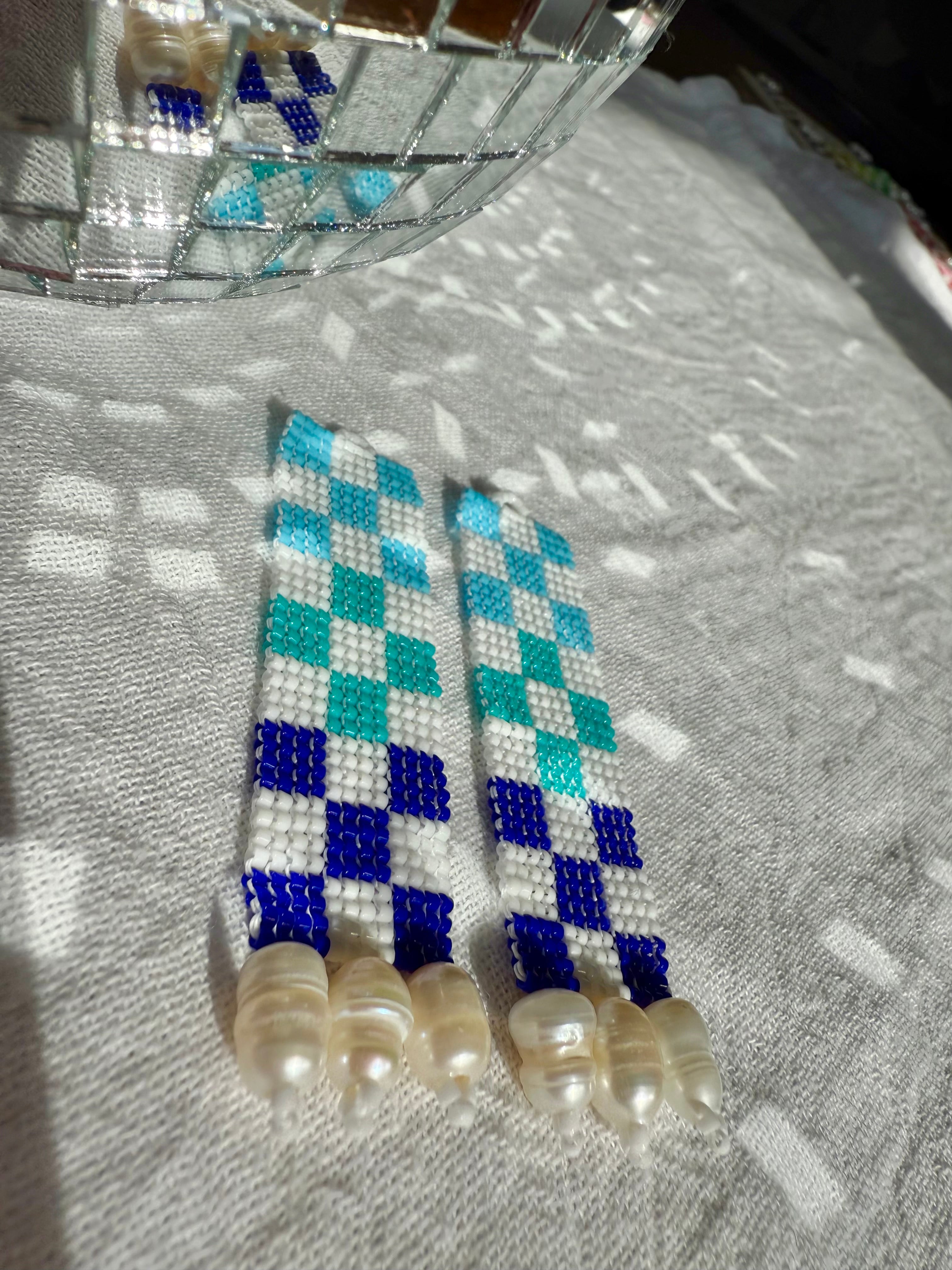 Check Her Blue Forget Me Not Earrings