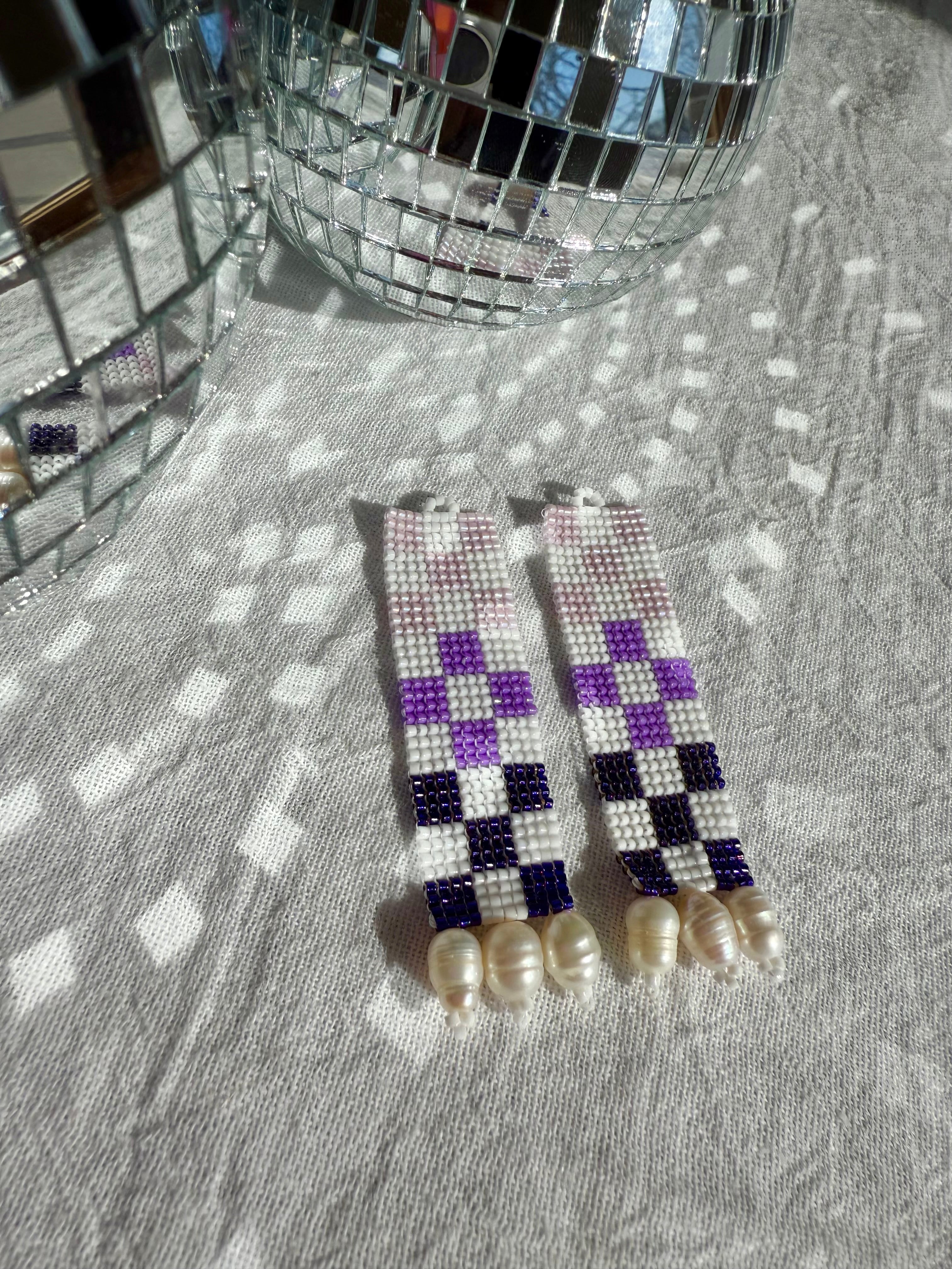 Check Her Grape Spritzer Earrings