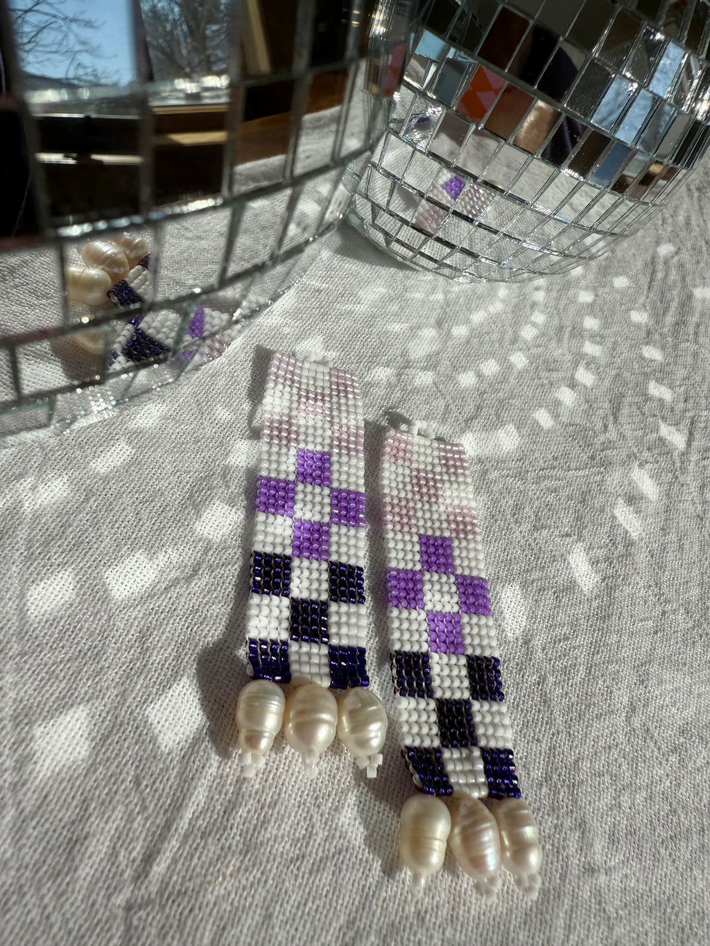 Check Her Grape Spritzer Earrings