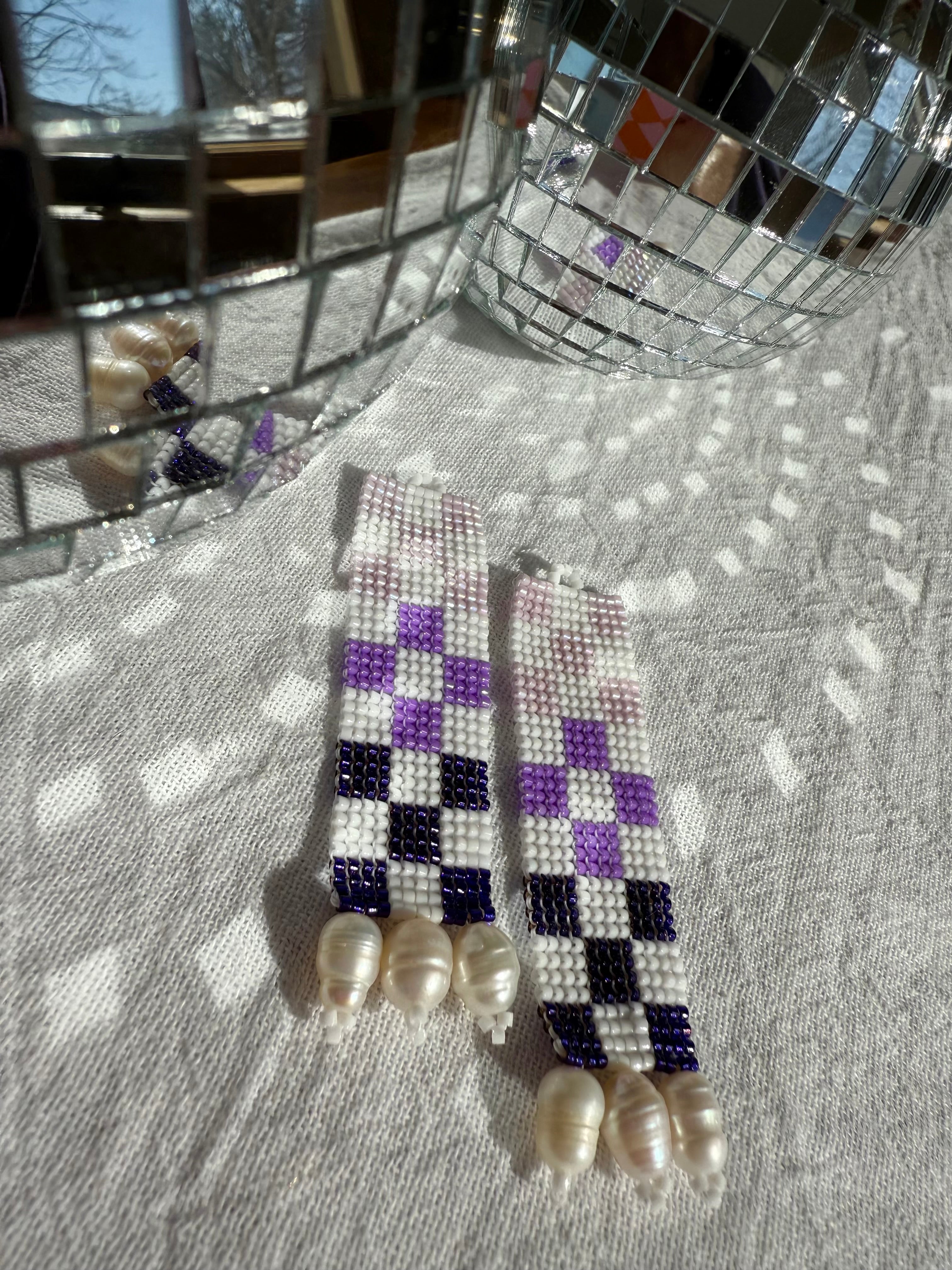 Check Her Grape Spritzer Earrings