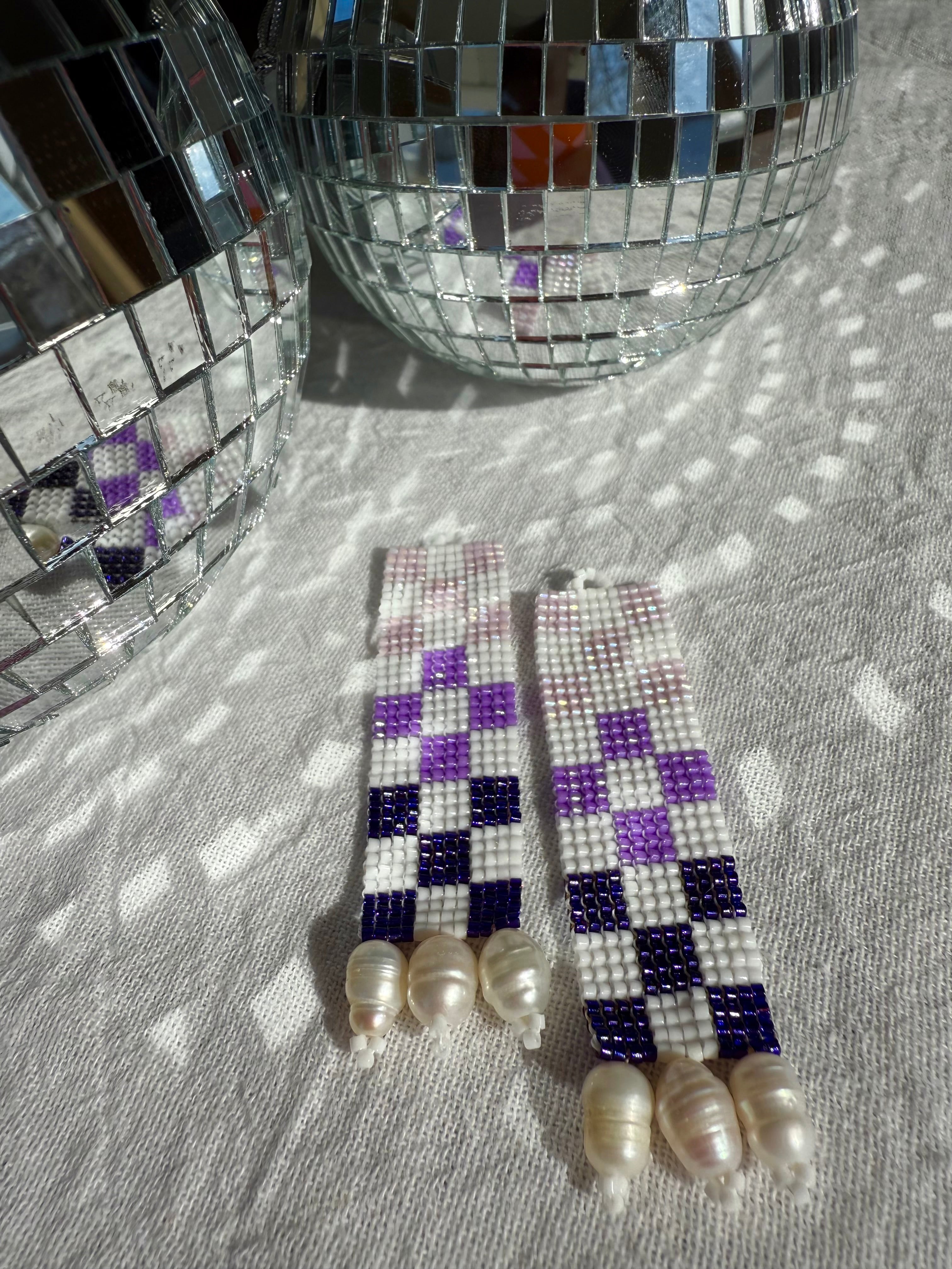 Check Her Grape Spritzer Earrings