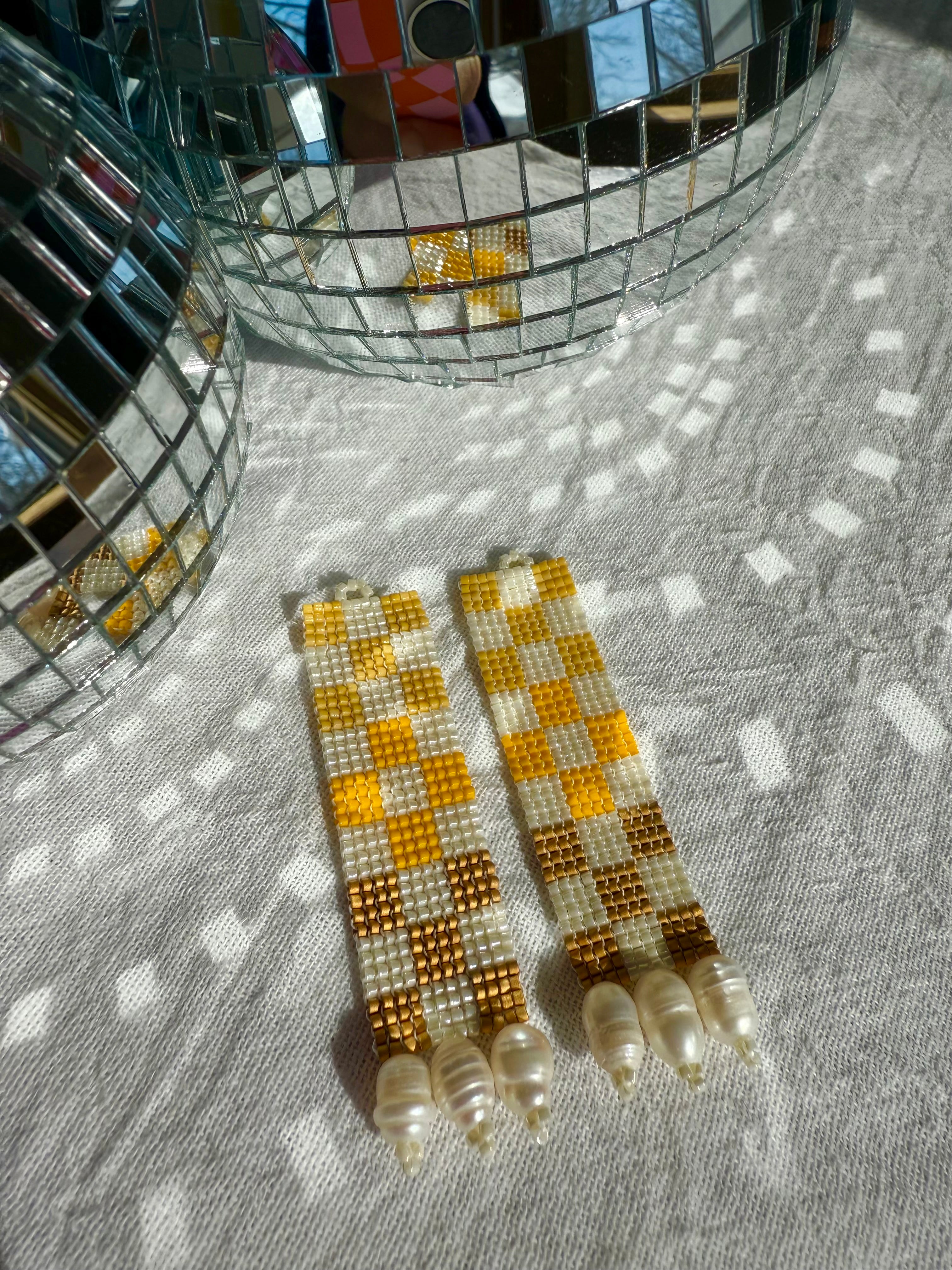 Check Her Gold Mind Earrings