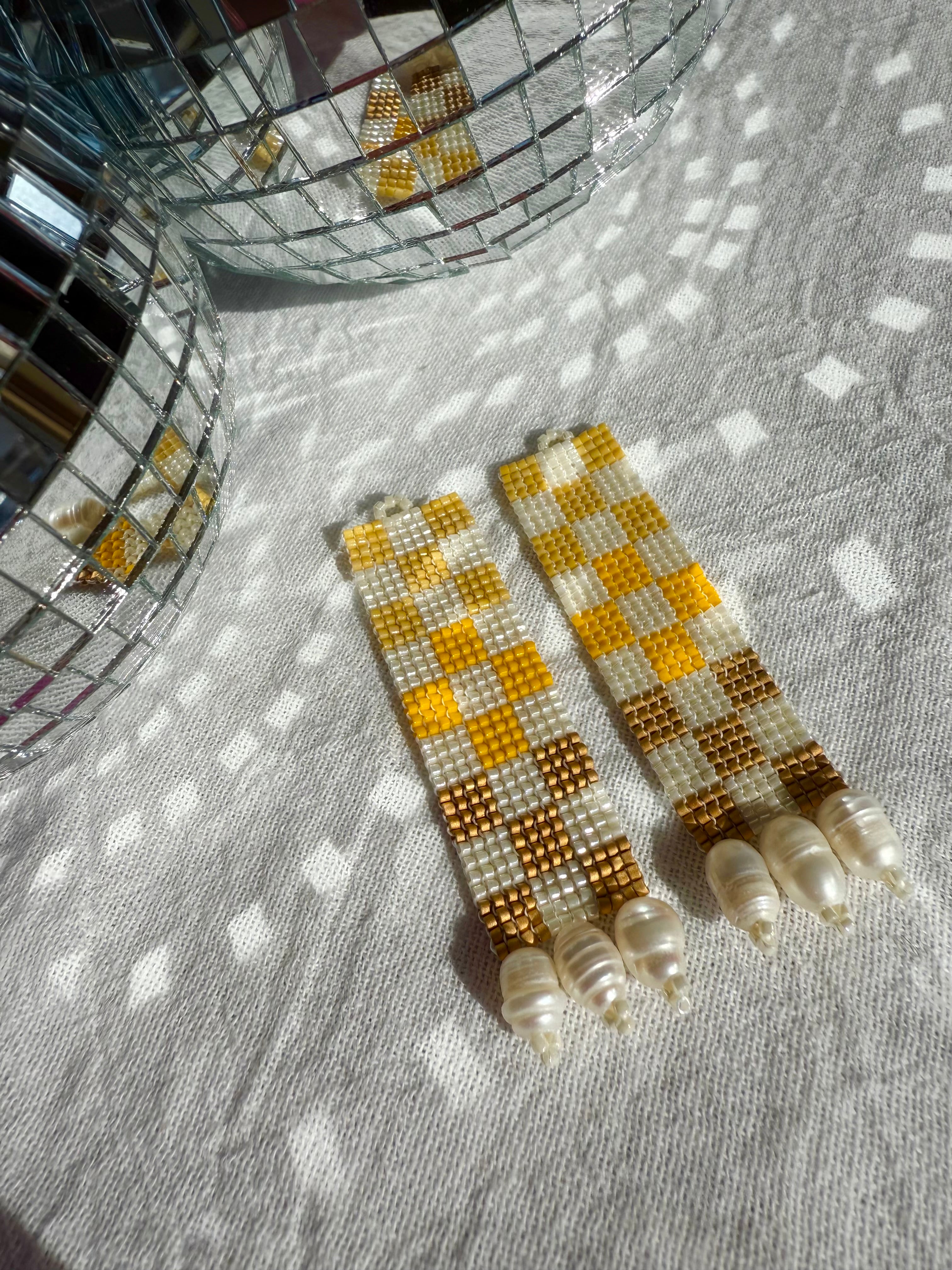 Check Her Gold Mind Earrings