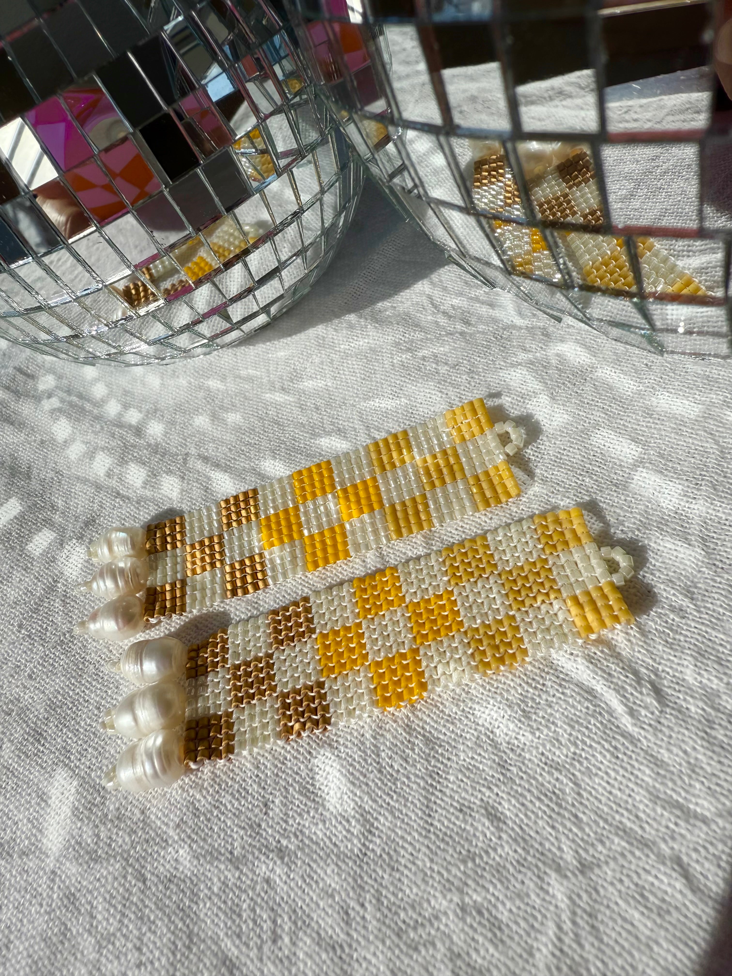 Check Her Gold Mind Earrings