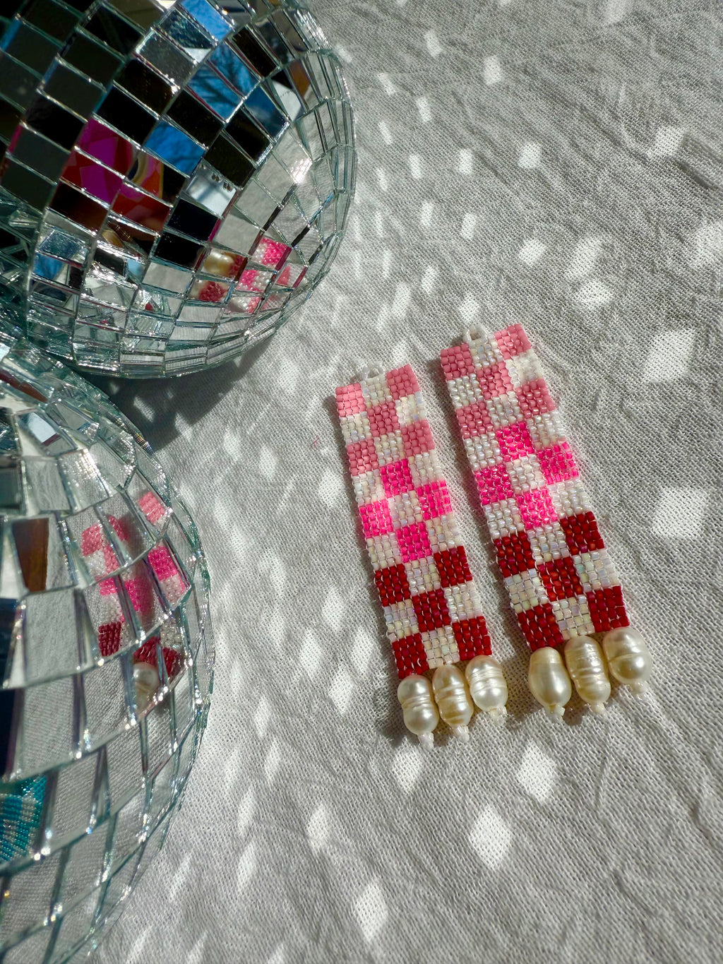 Check Her Pretty In Pink Earrings
