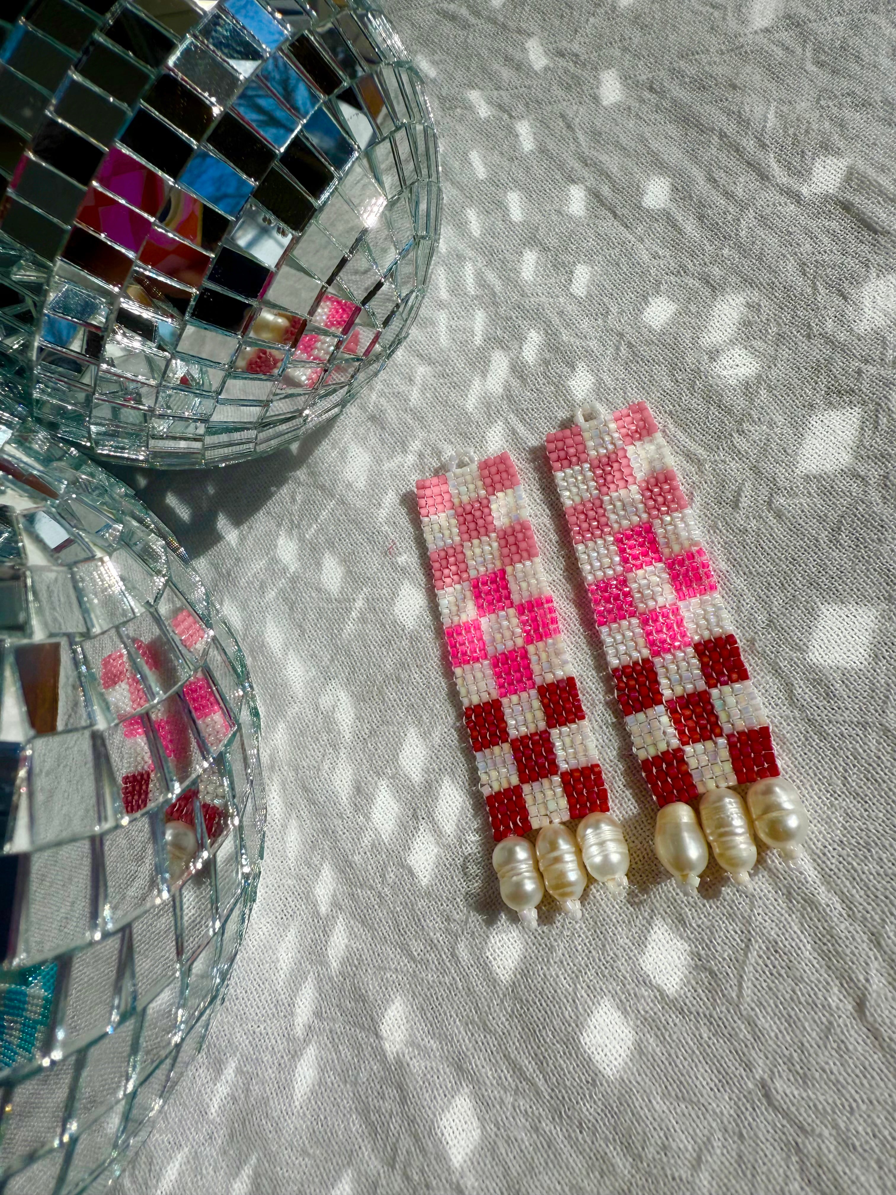 Check Her Pretty In Pink Earrings