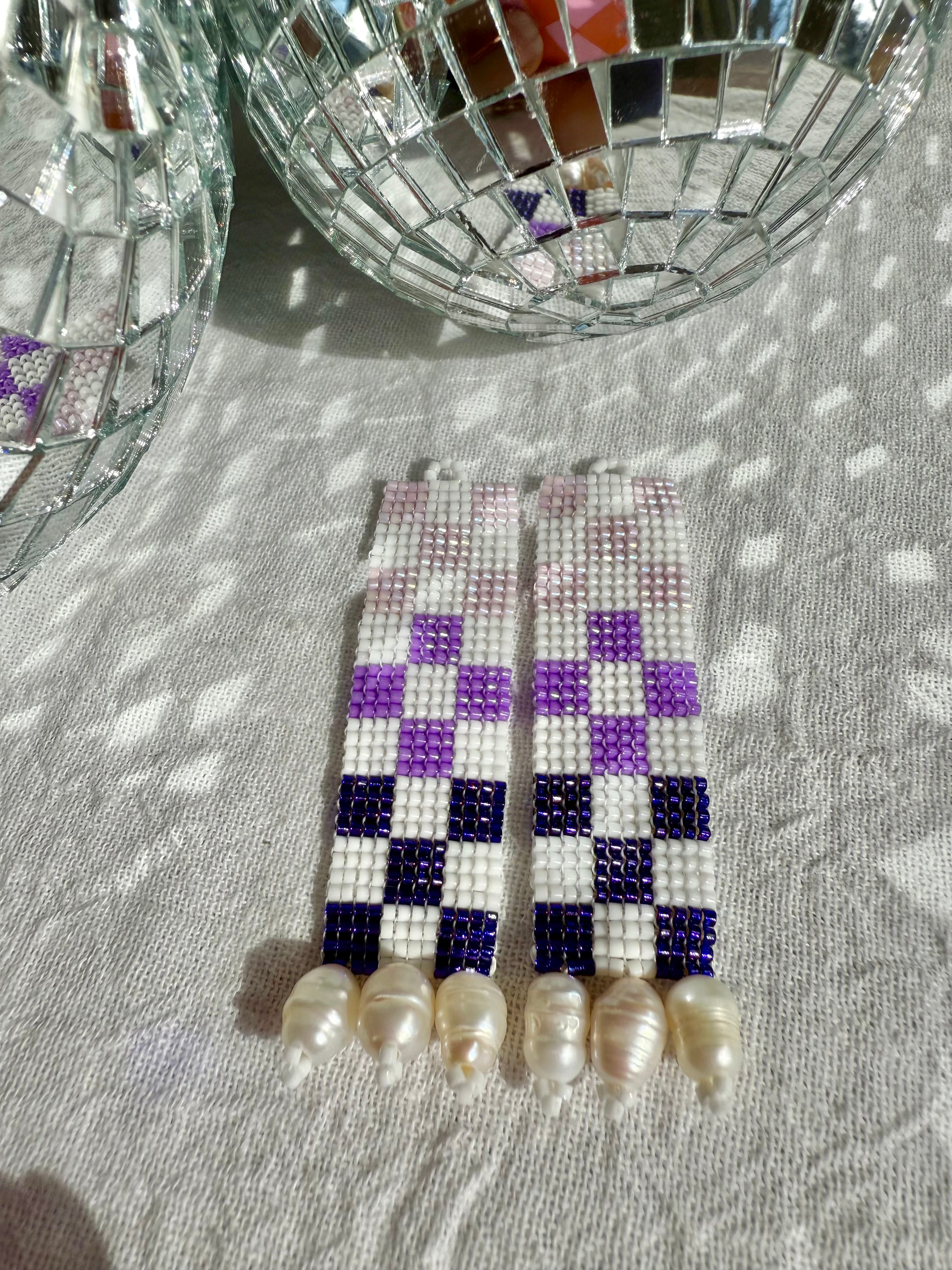 Check Her Grape Spritzer Earrings