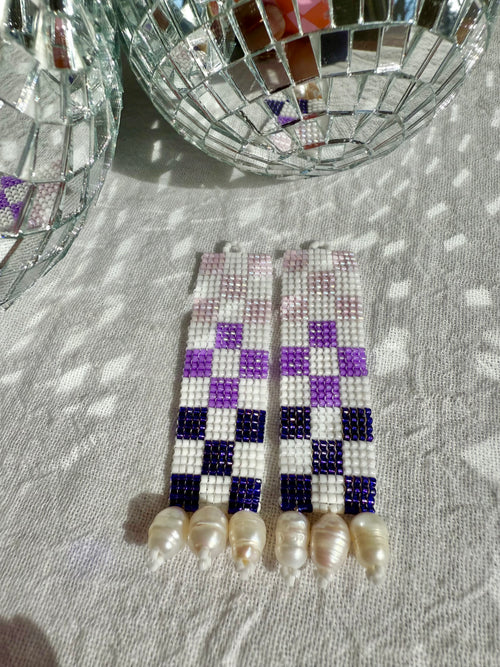 Check Her Grape Spritzer Earrings