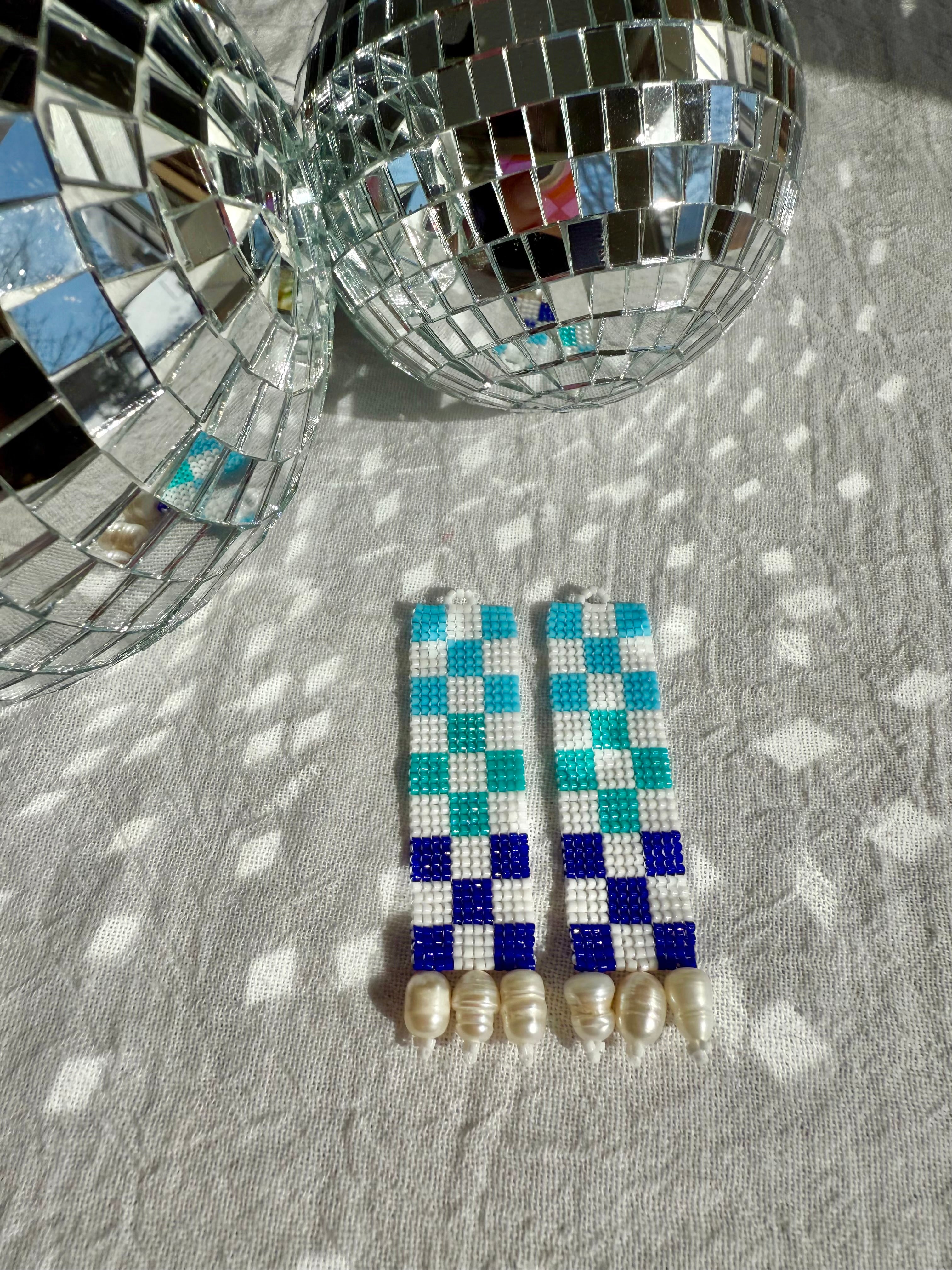 Check Her Blue Forget Me Not Earrings