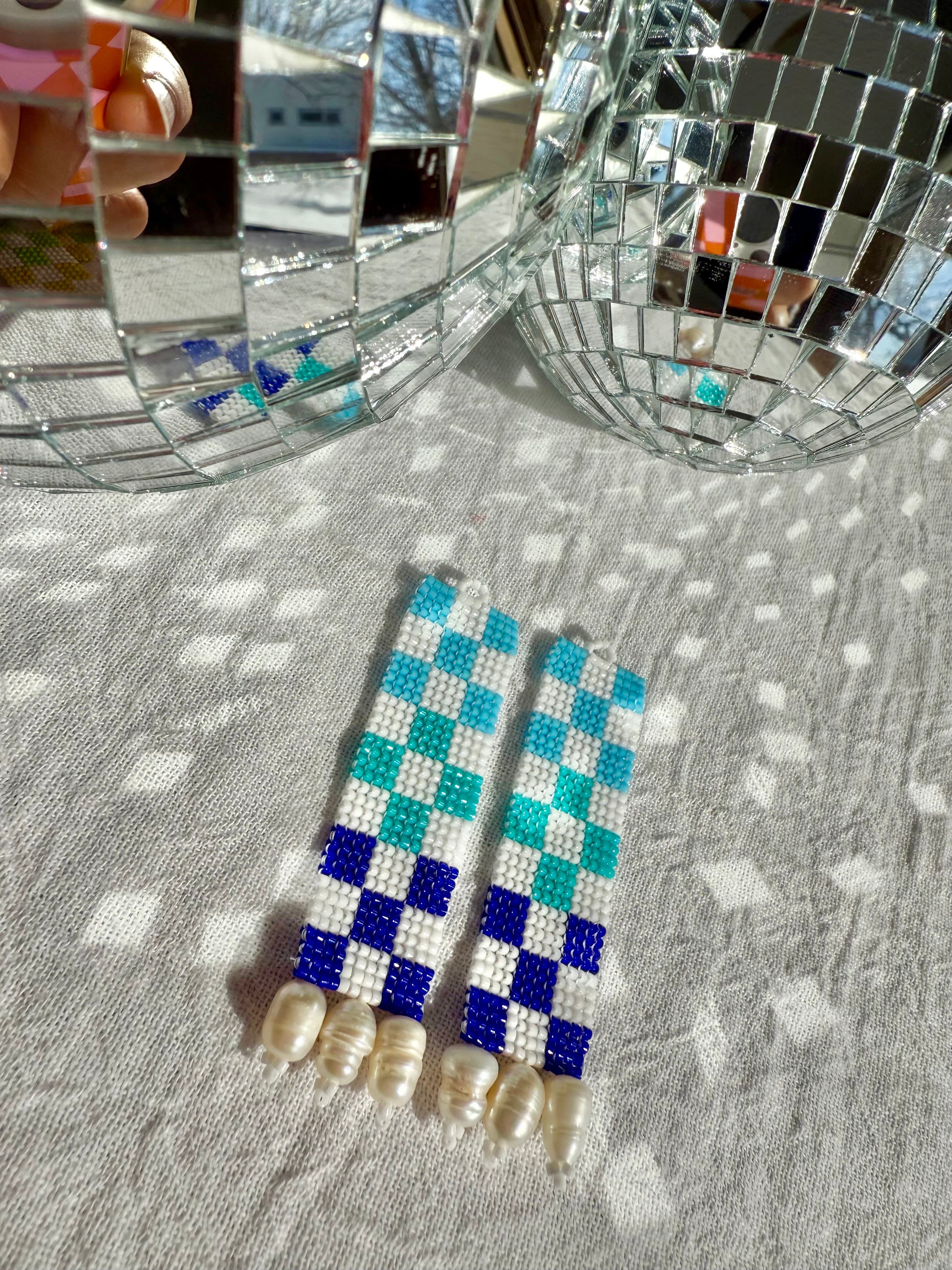 Check Her Blue Forget Me Not Earrings