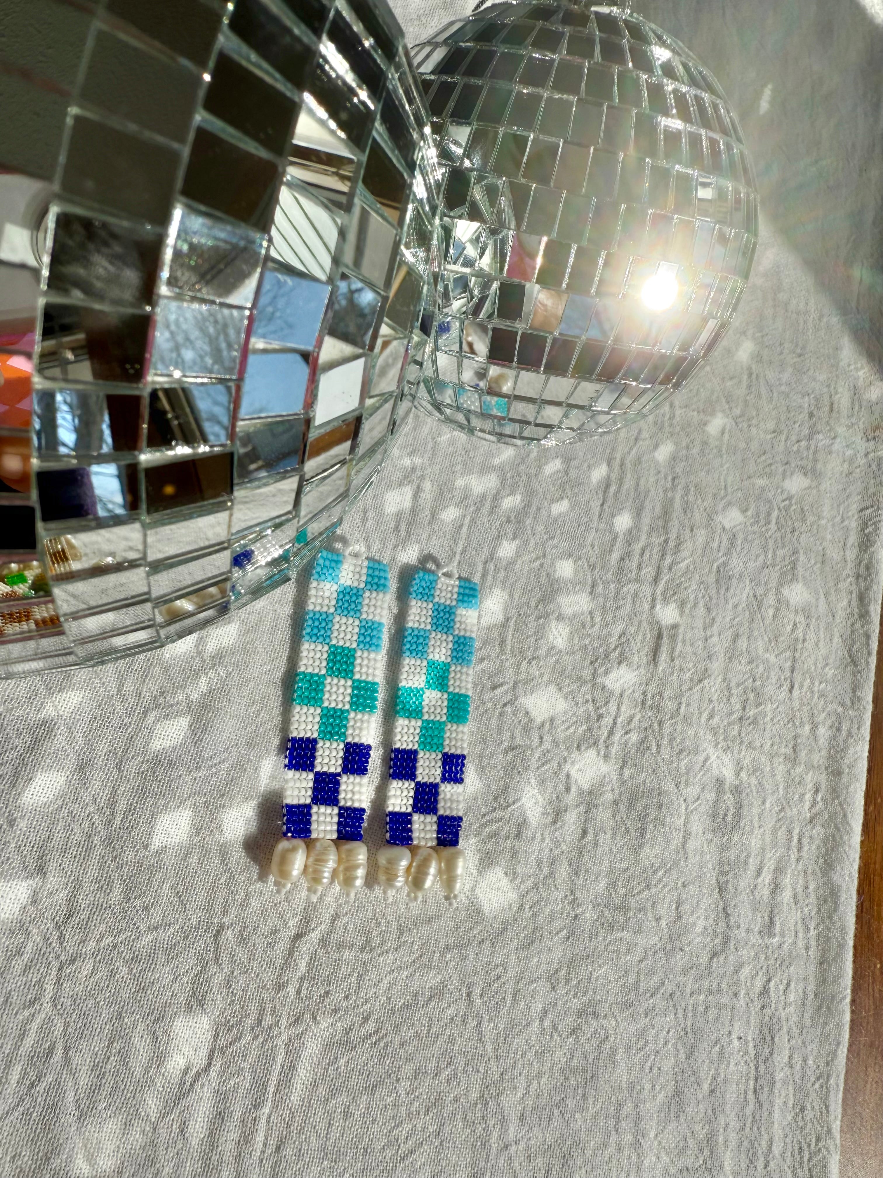 Check Her Blue Forget Me Not Earrings