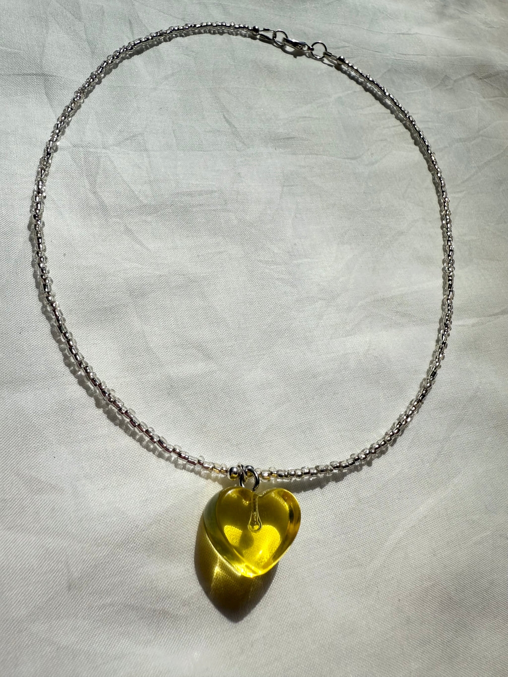 Lemonade On A Hot Summer Day Heart Necklace