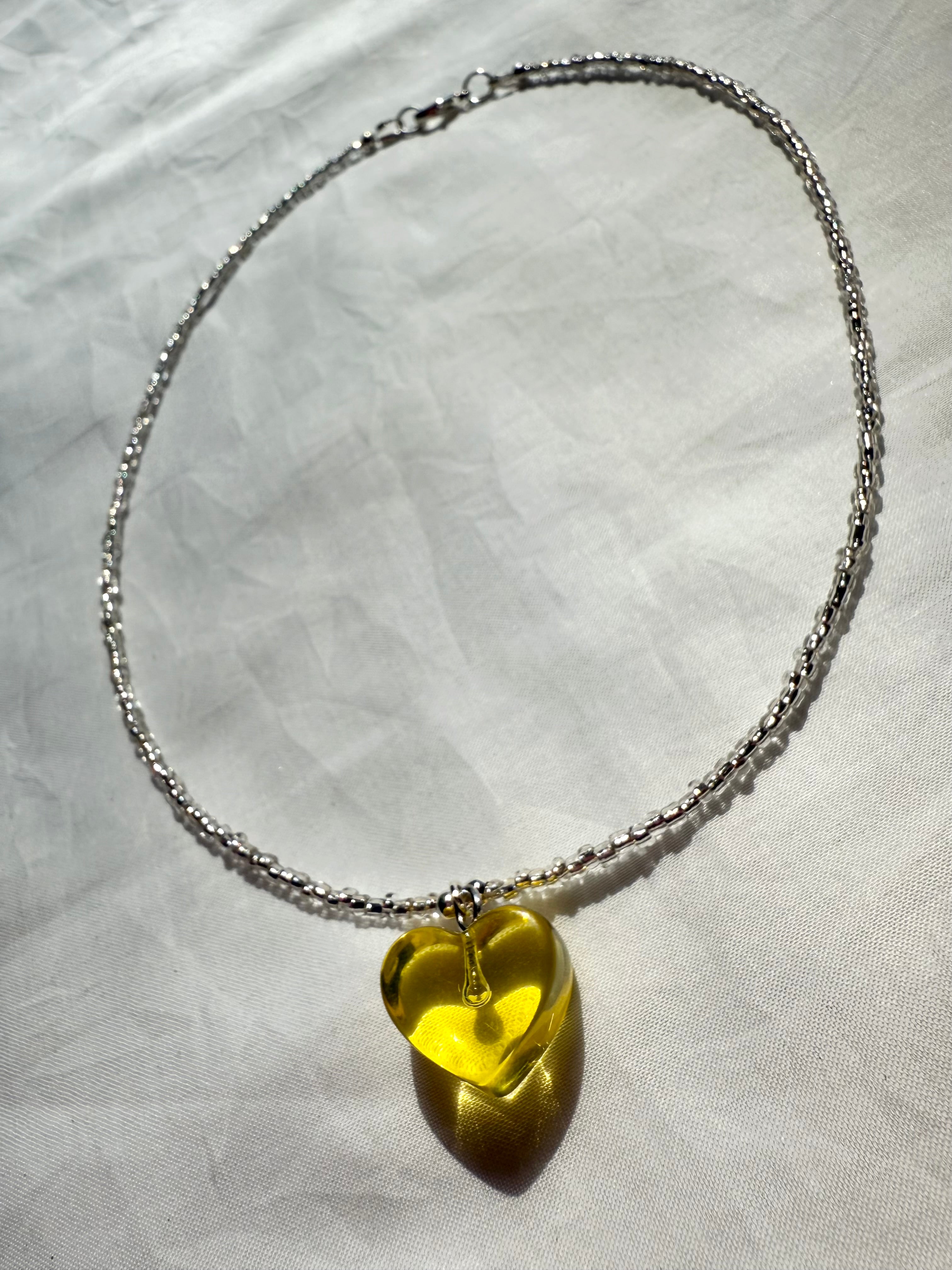 Lemonade On A Hot Summer Day Heart Necklace