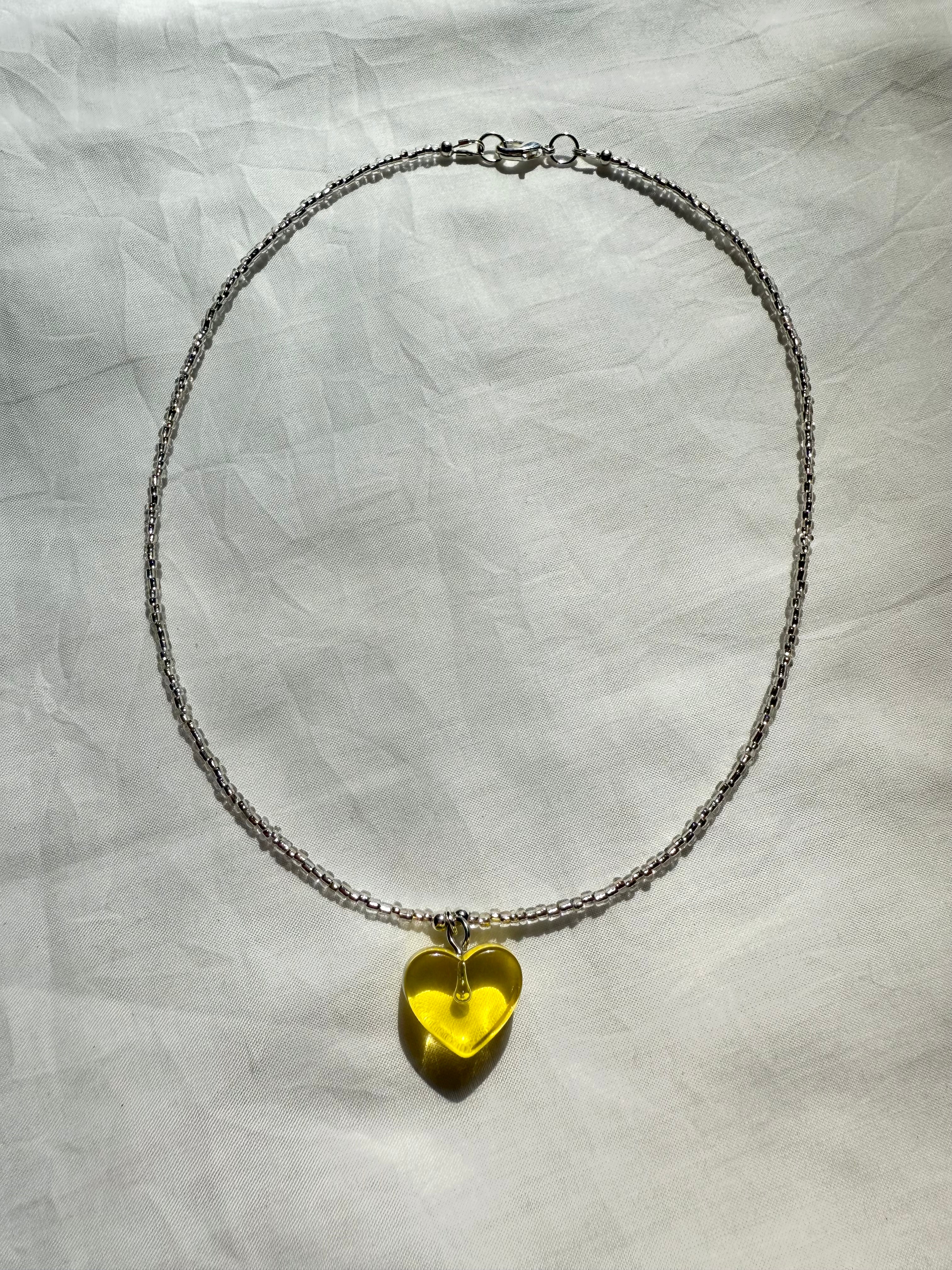 Lemonade On A Hot Summer Day Heart Necklace