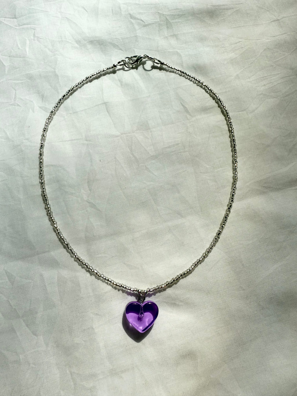 Violet Flowers Bring Girl Power Heart Necklace