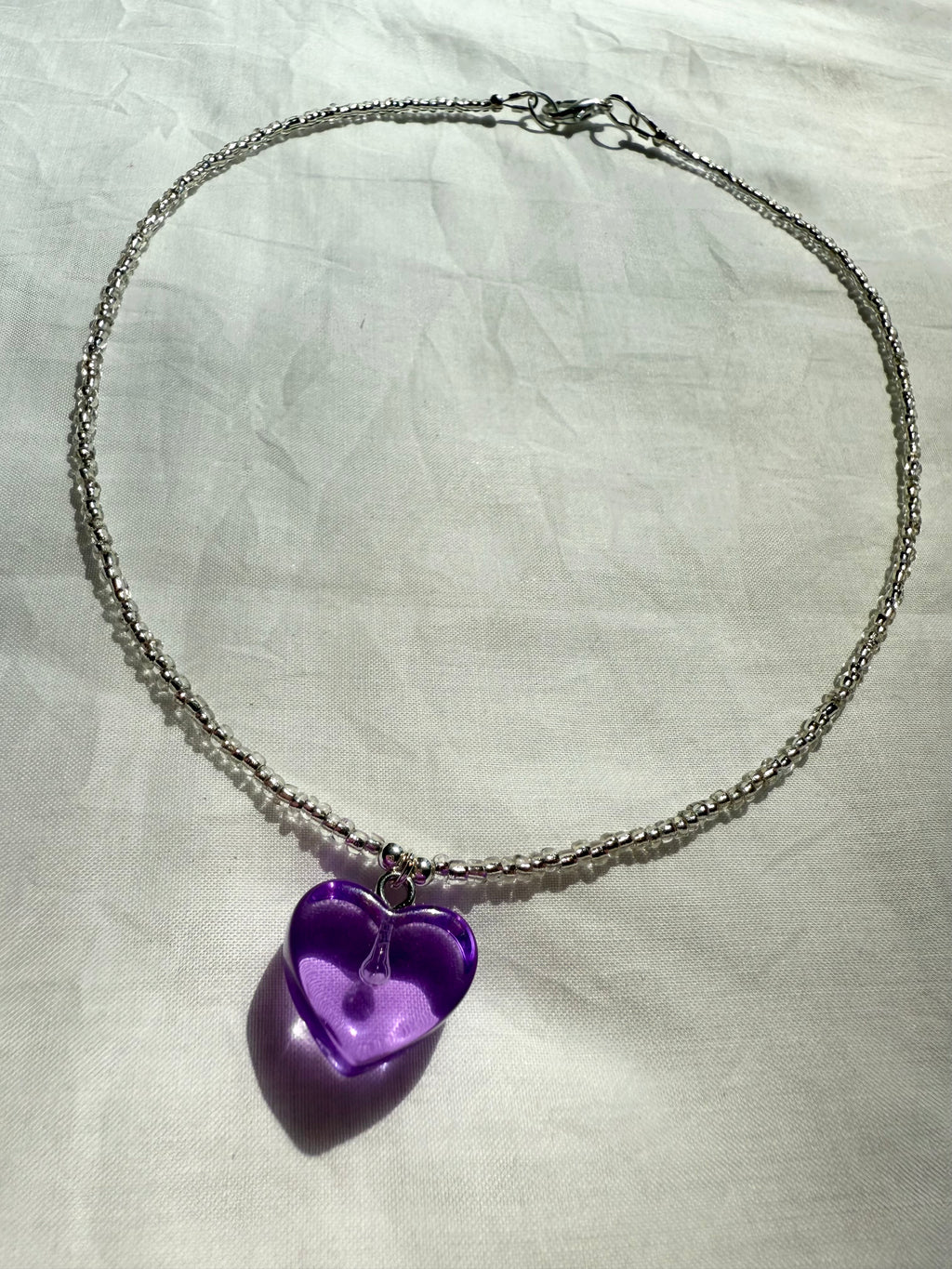 Violet Flowers Bring Girl Power Heart Necklace