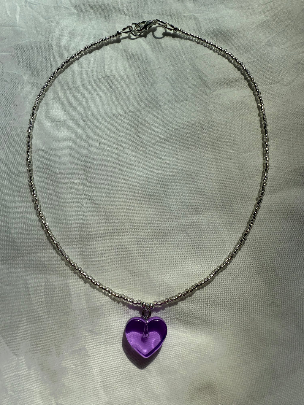 Violet Flowers Bring Girl Power Heart Necklace