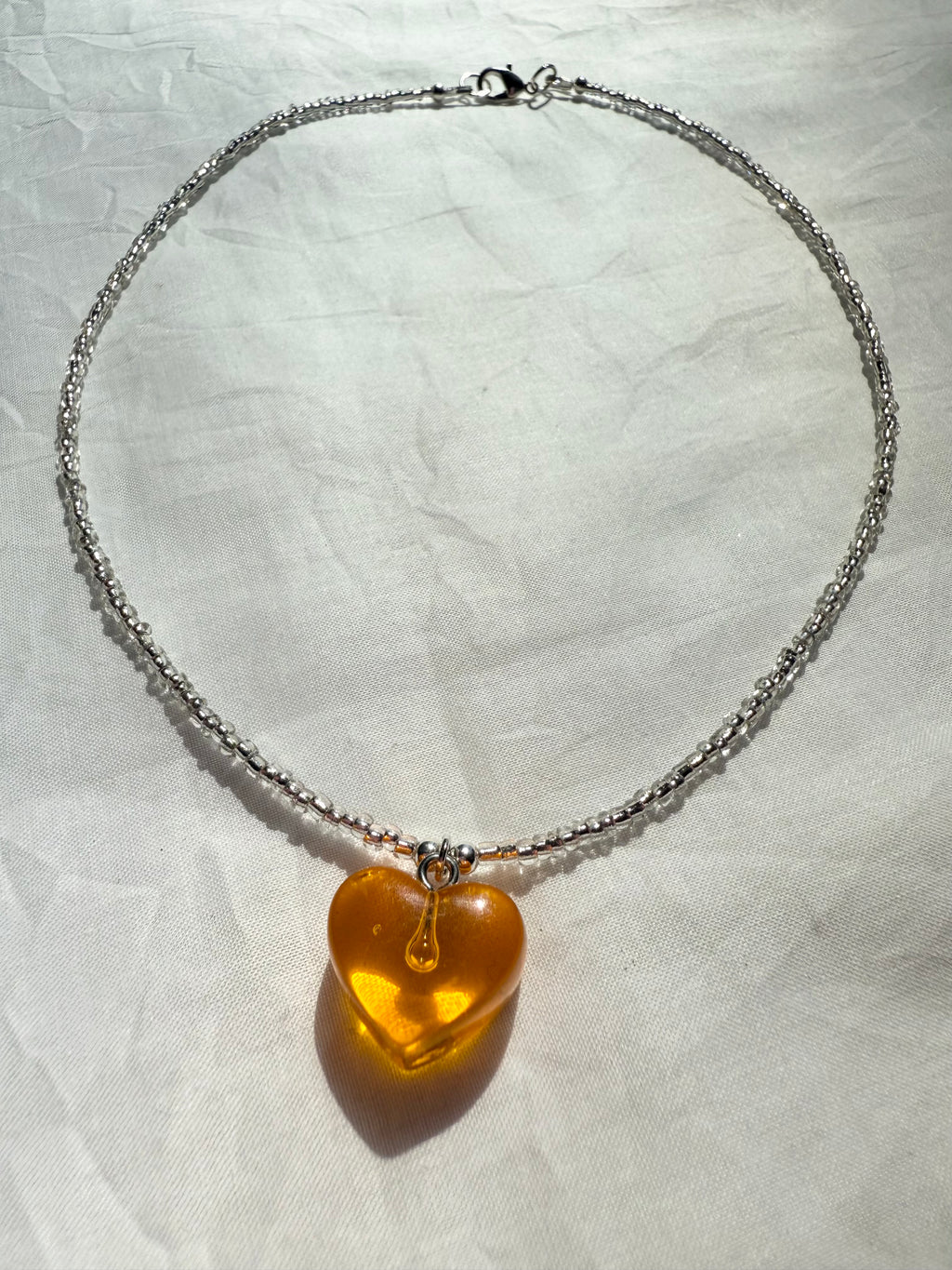 Orange Juice Vitamin C Boost Heart Necklace