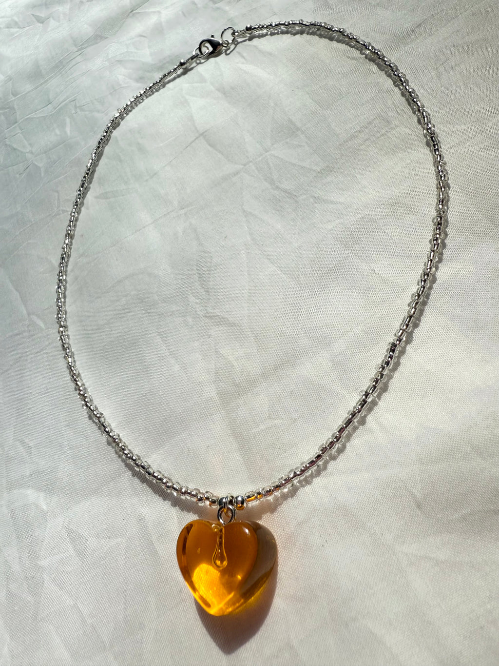 Orange Juice Vitamin C Boost Heart Necklace