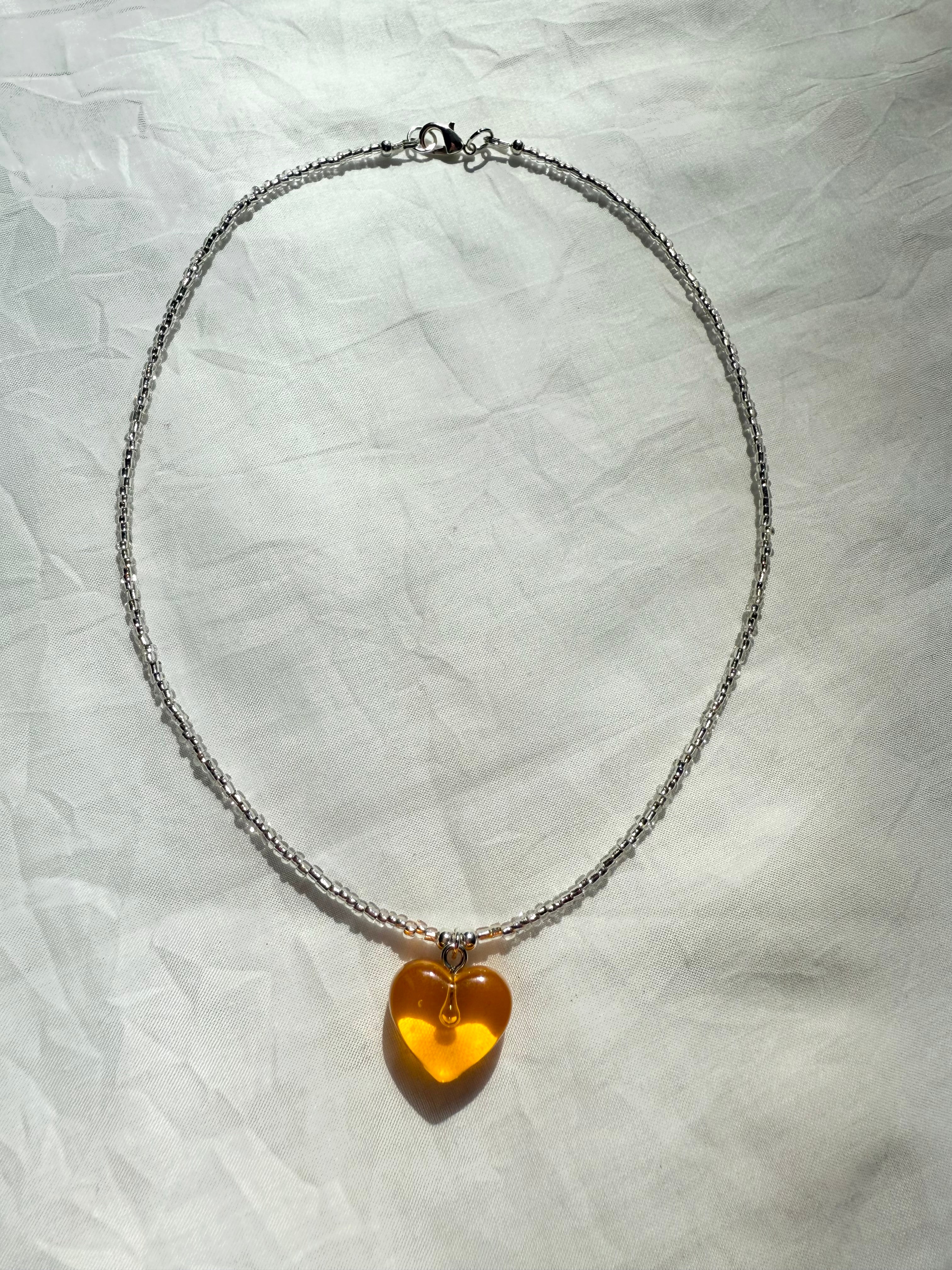 Orange Juice Vitamin C Boost Heart Necklace