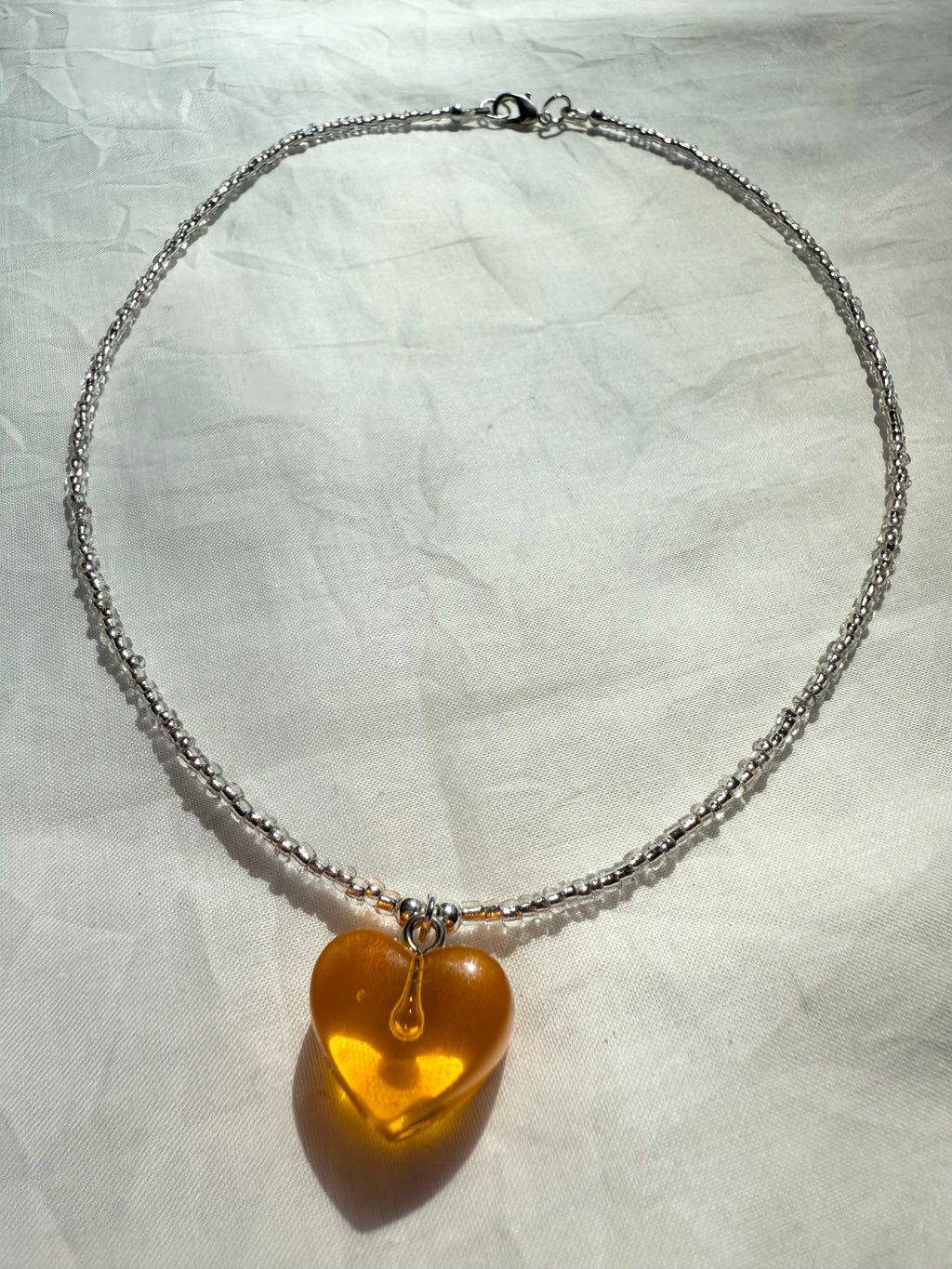 Orange Juice Vitamin C Boost Heart Necklace