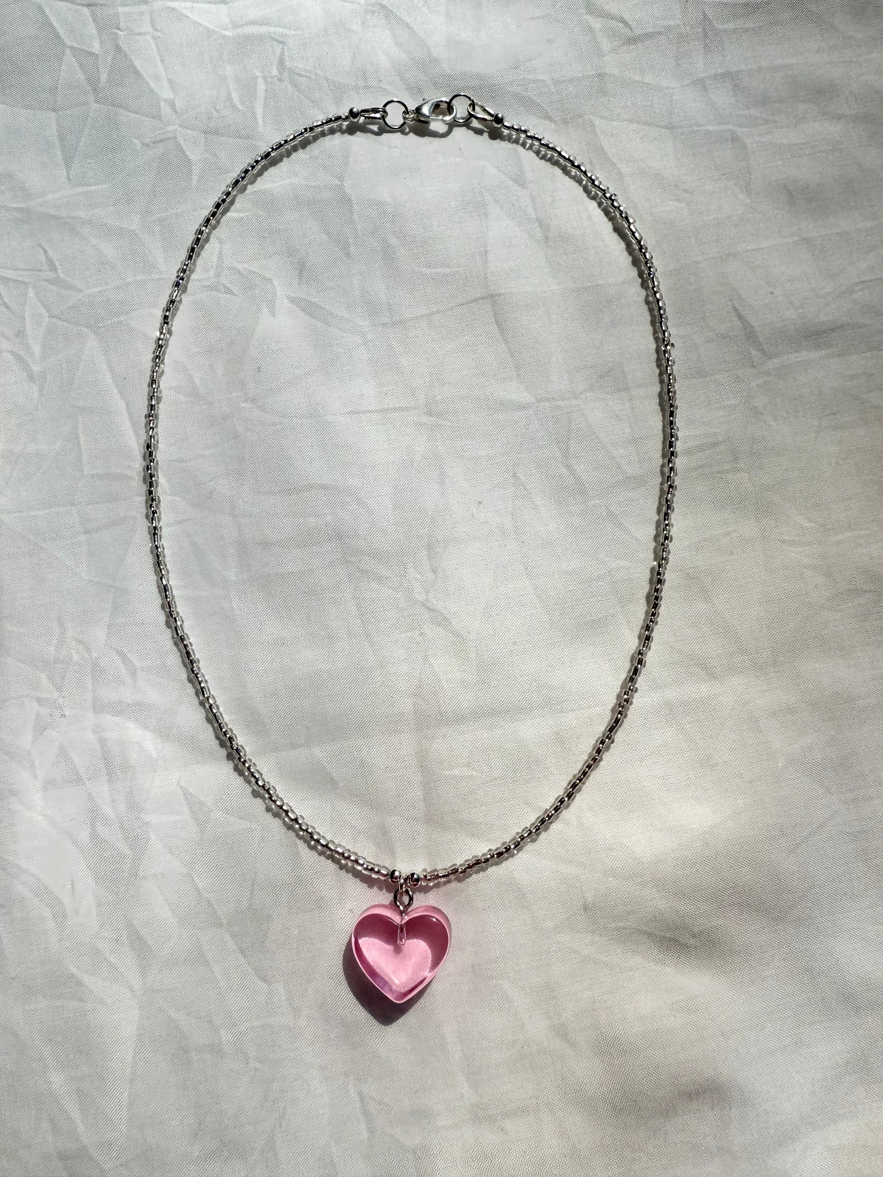 Cherry Blossom Kawaii Heart Necklace