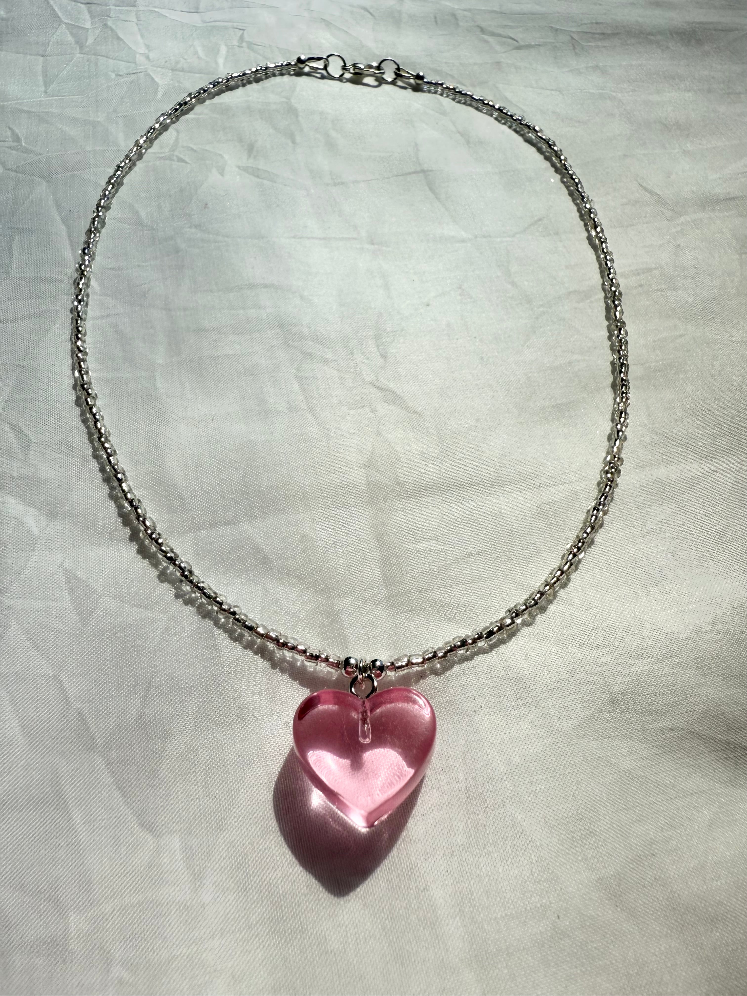 Cherry Blossom Kawaii Heart Necklace