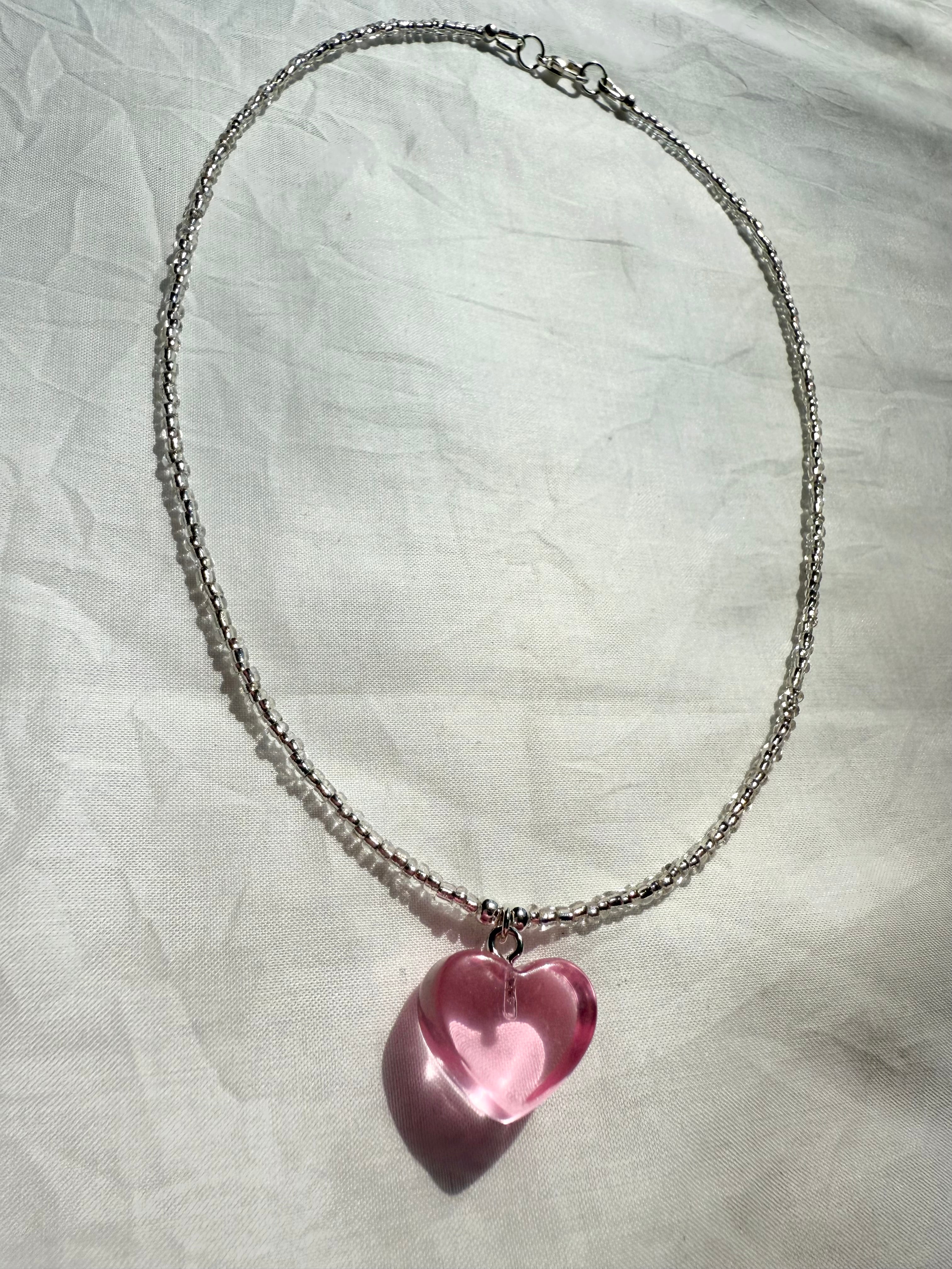 Cherry Blossom Kawaii Heart Necklace