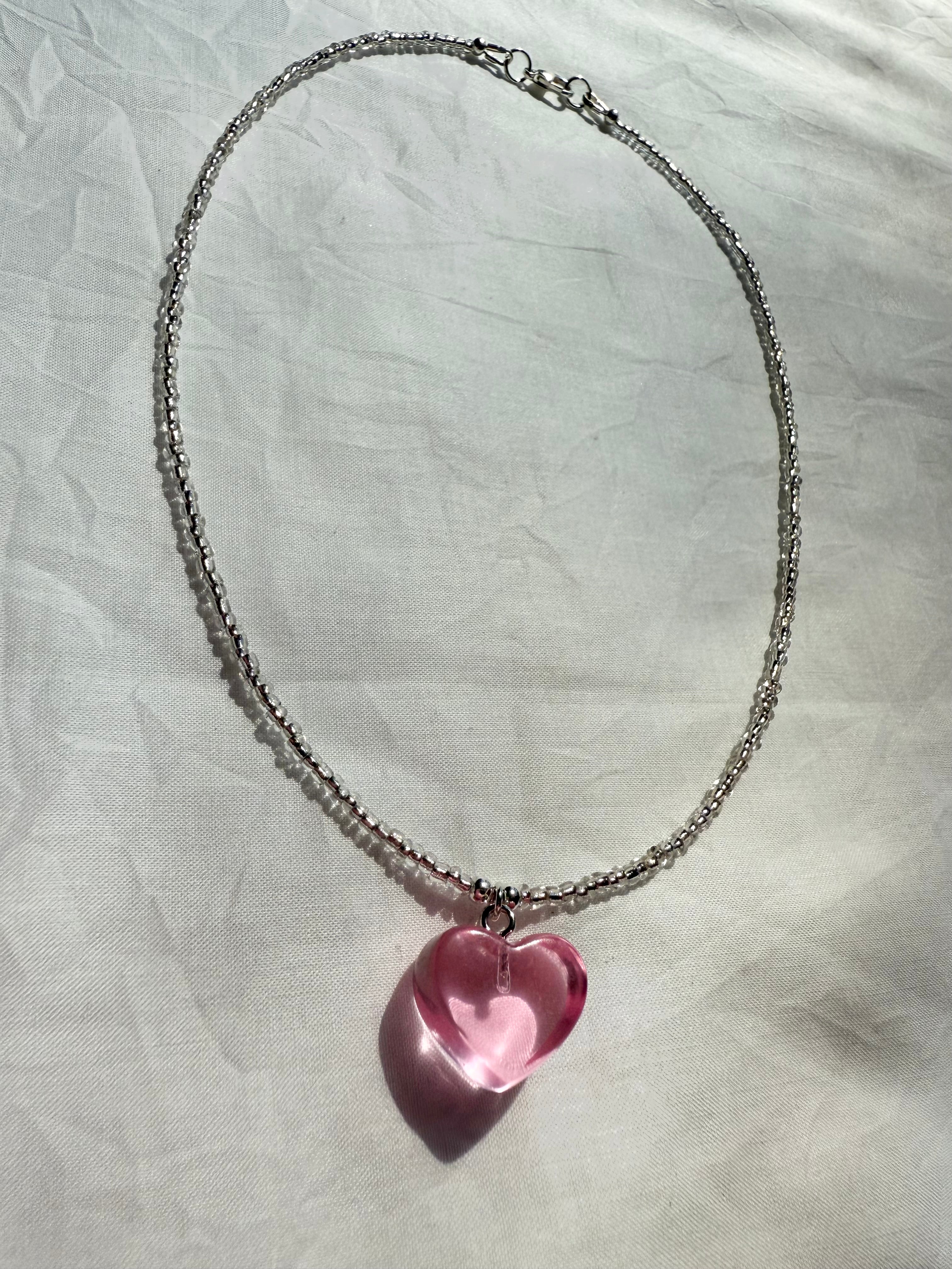 Cherry Blossom Kawaii Heart Necklace
