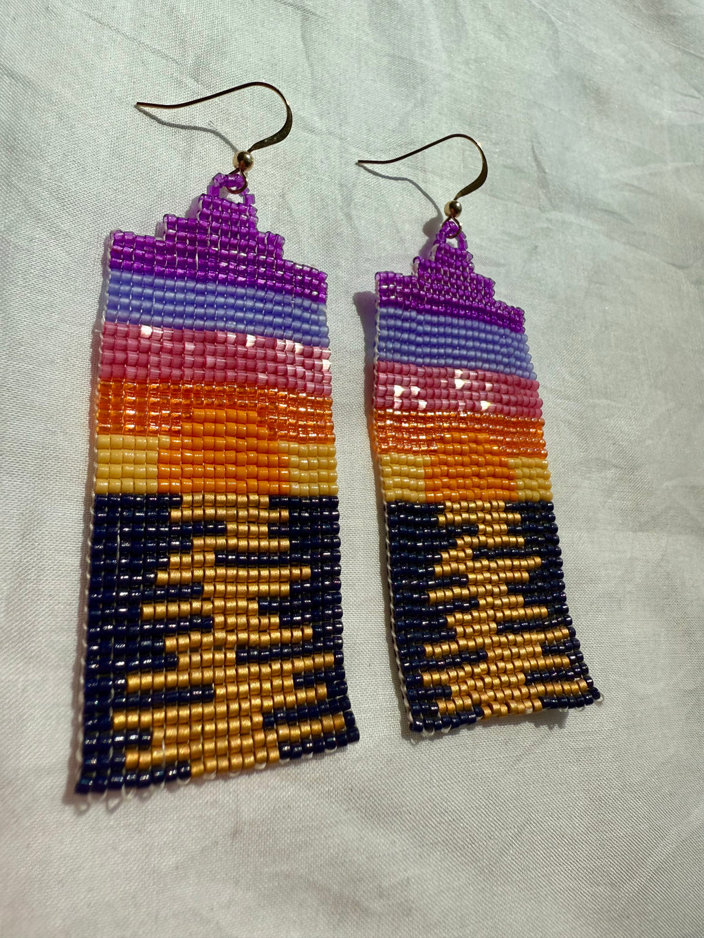 She Likes Walks On The Beach At Sunset Earrings