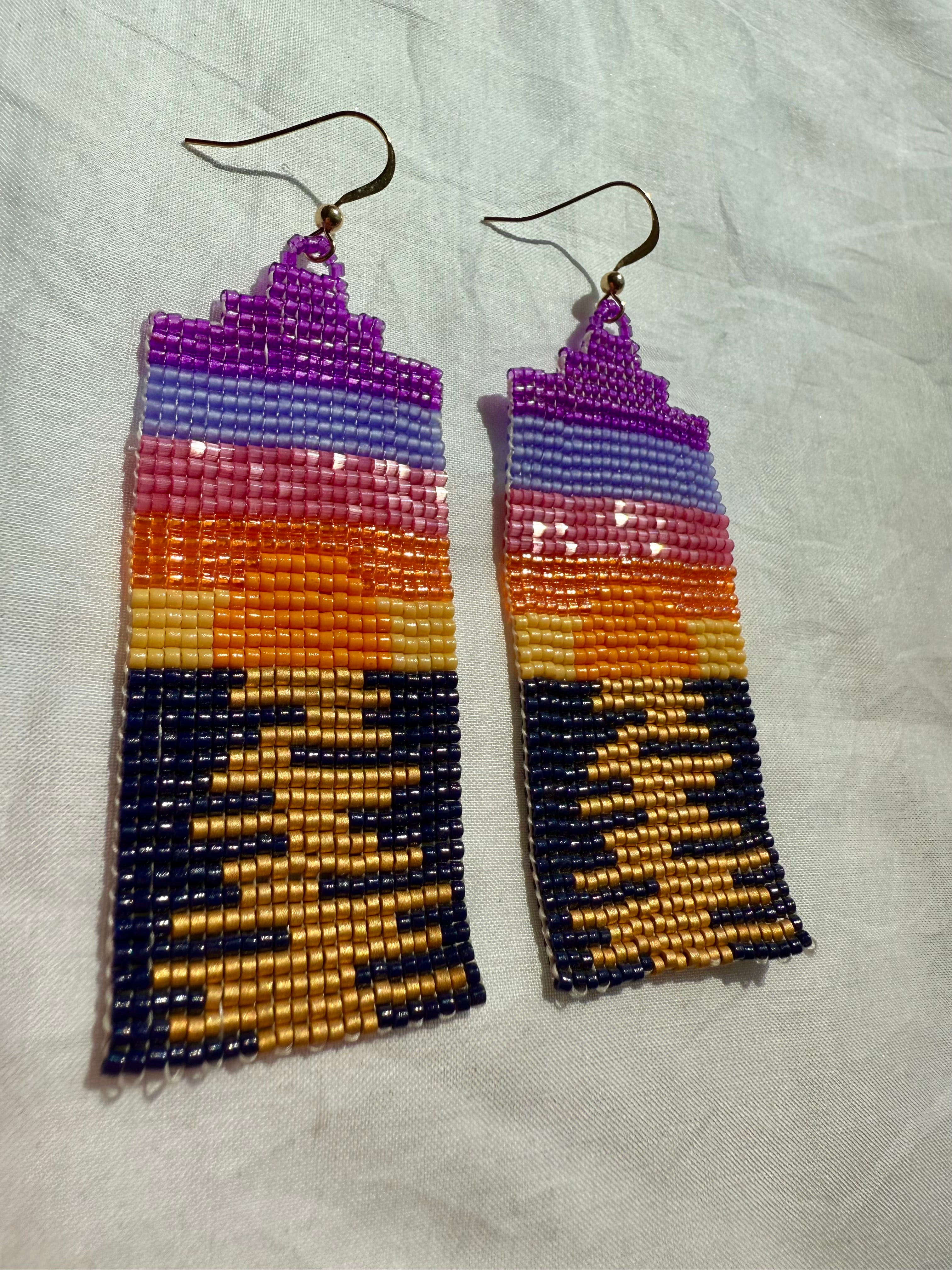 She Likes Walks On The Beach At Sunset Earrings