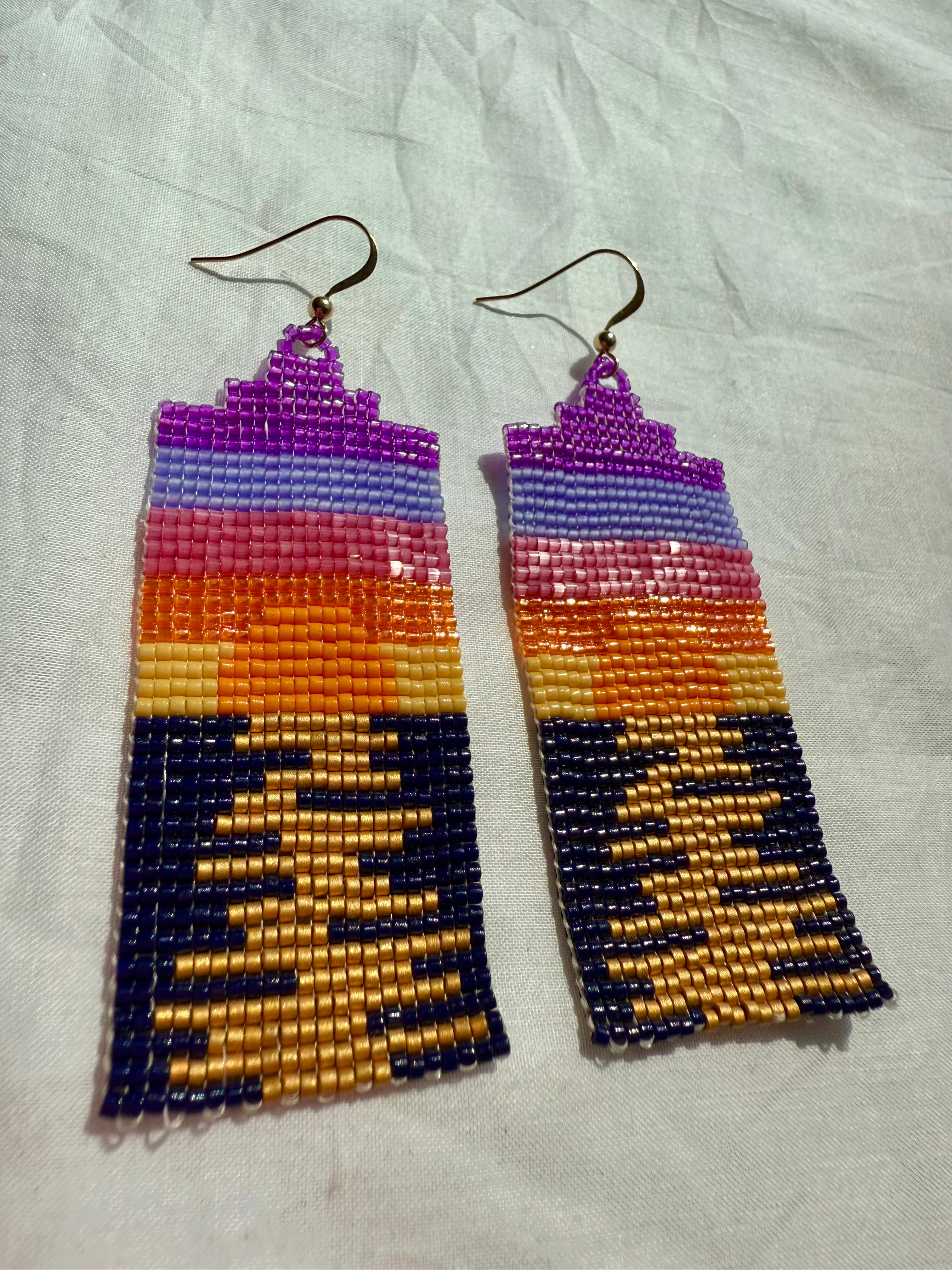 She Likes Walks On The Beach At Sunset Earrings