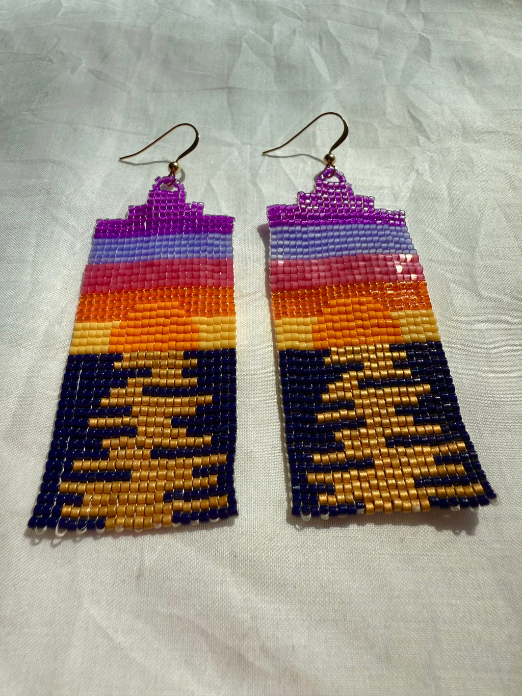 She Likes Walks On The Beach At Sunset Earrings