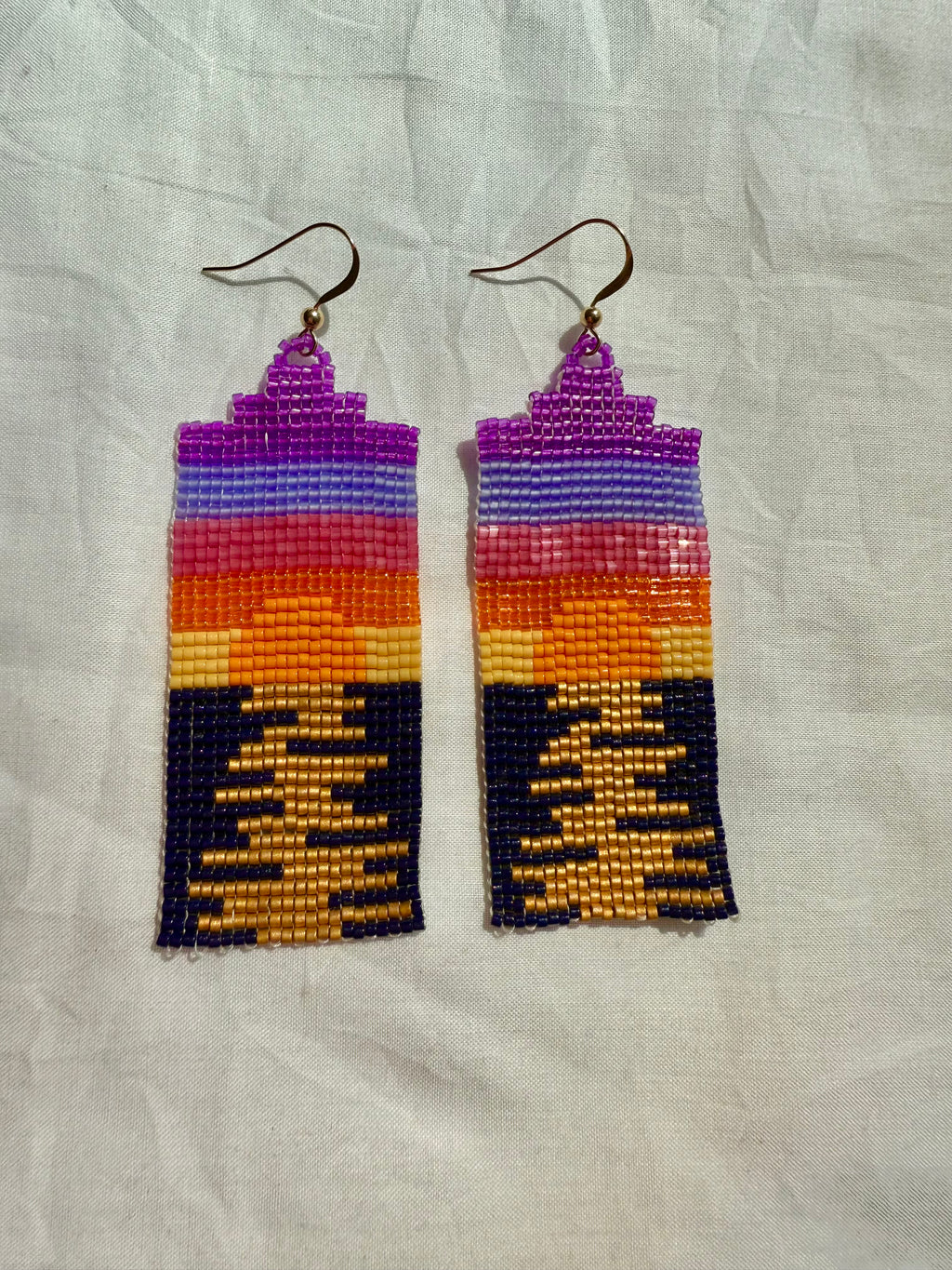 She Likes Walks On The Beach At Sunset Earrings