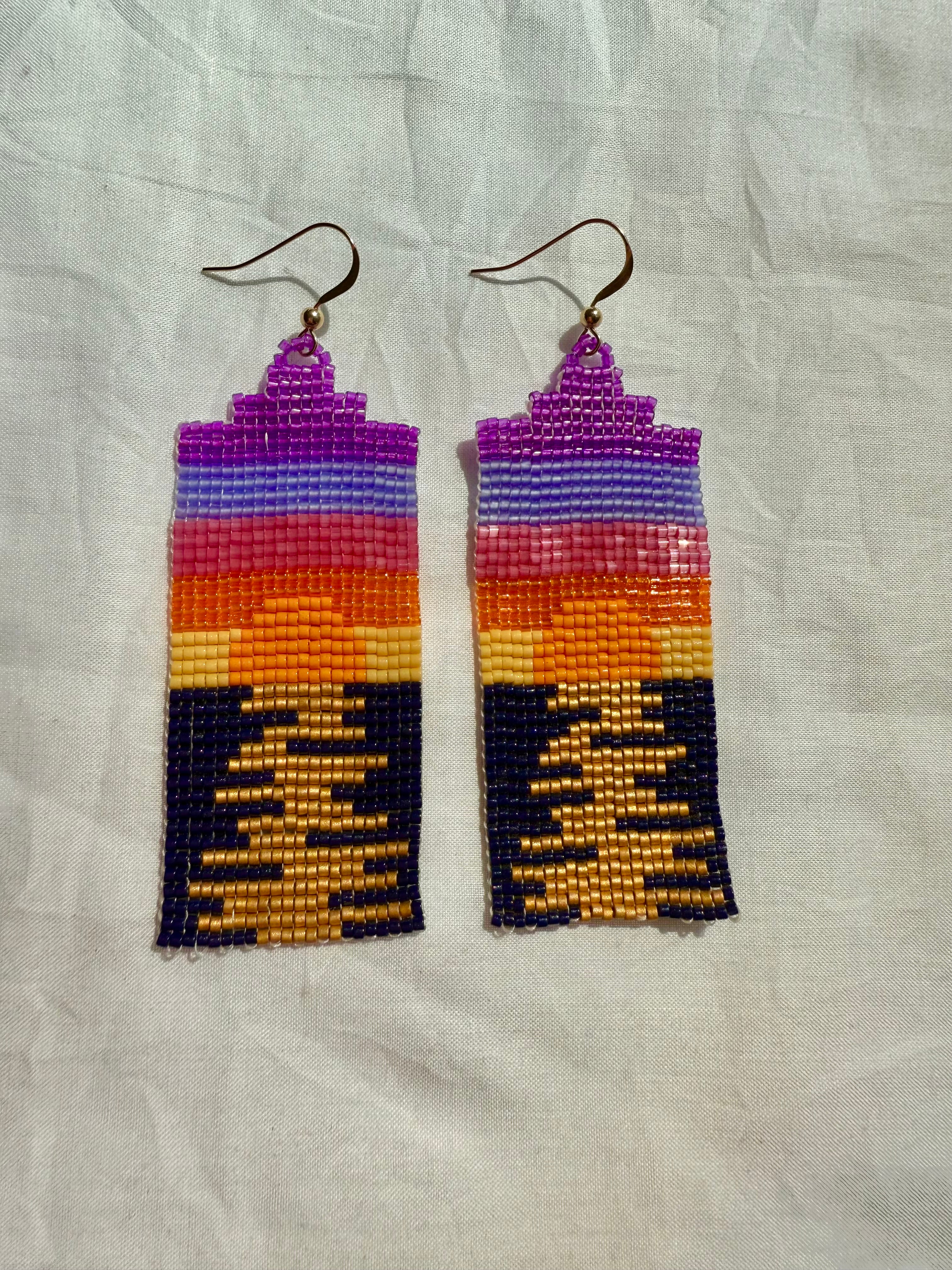 She Likes Walks On The Beach At Sunset Earrings