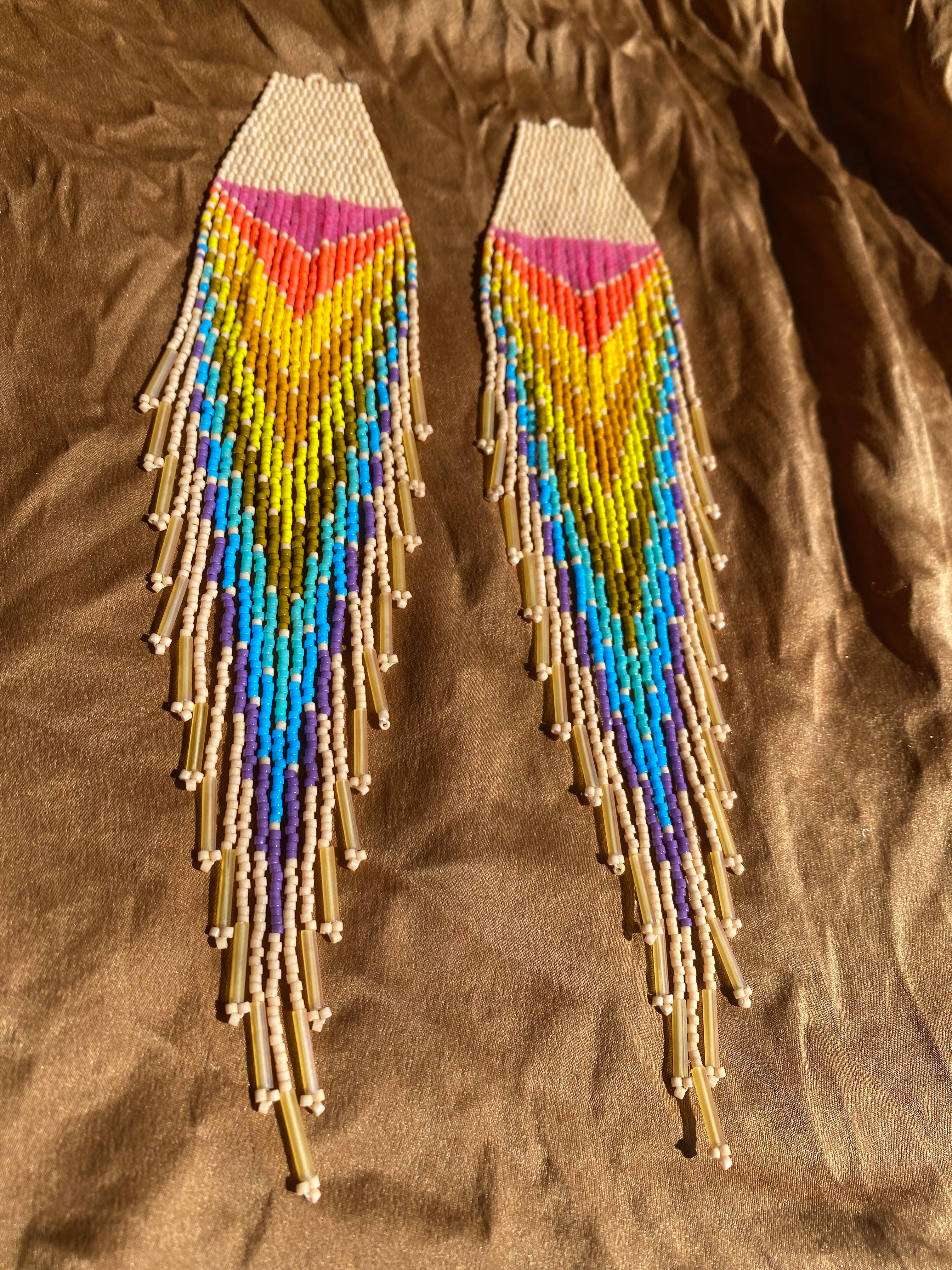 Rainbow Swirl Gelato On A Hot Sandy Beach Earrings
