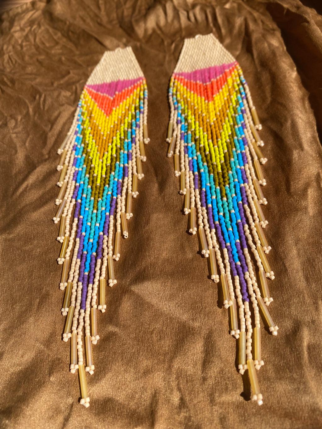Rainbow Swirl Gelato On A Hot Sandy Beach Earrings