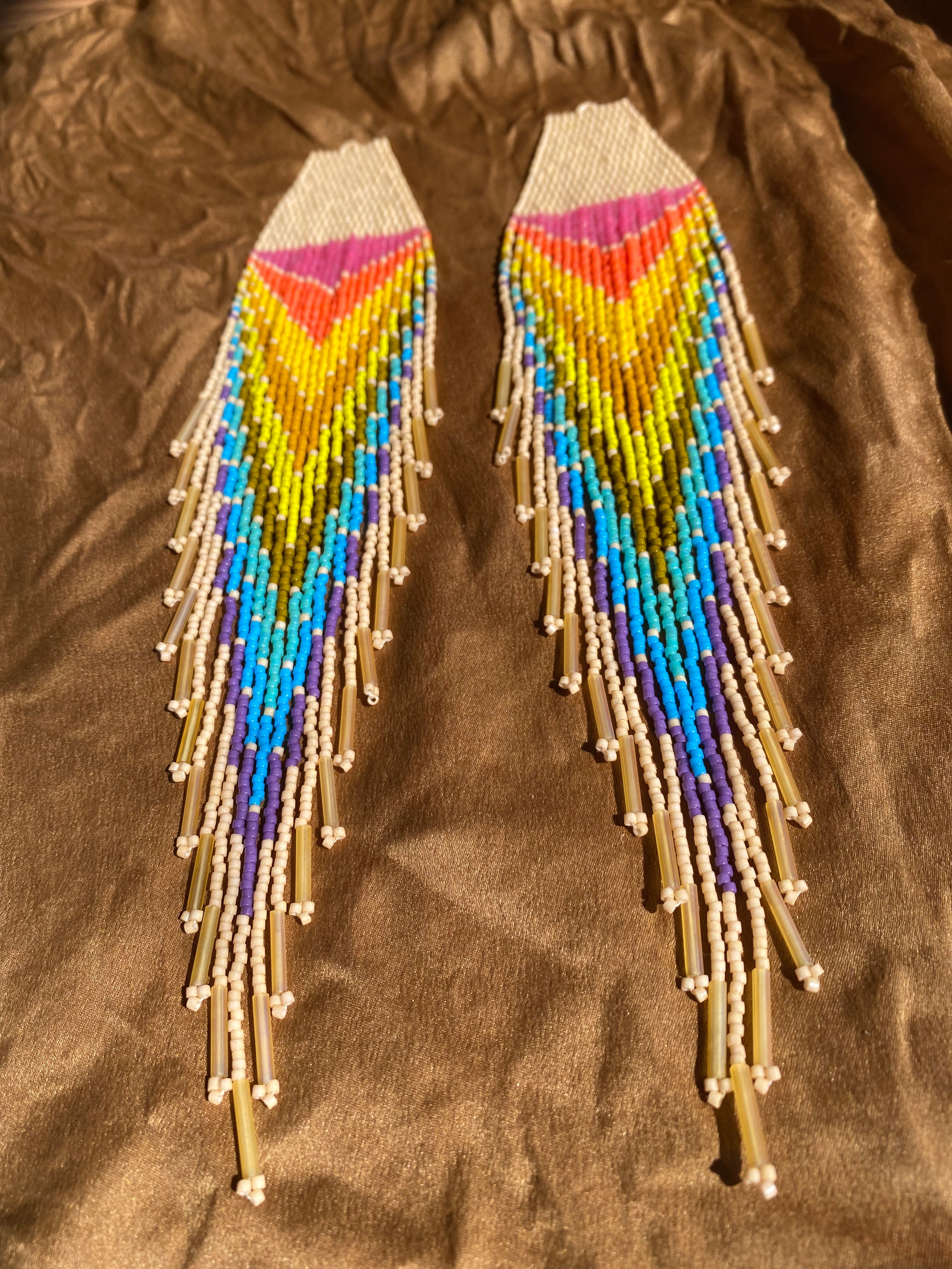 Rainbow Swirl Gelato On A Hot Sandy Beach Earrings