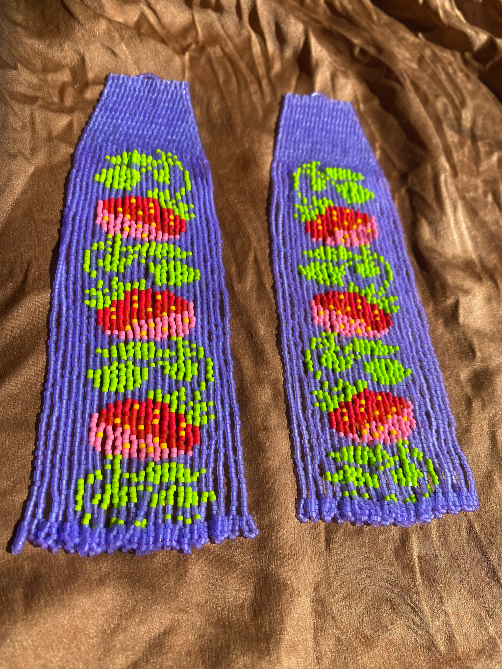 Strawberry Patch in a Field of Lavender Earrings