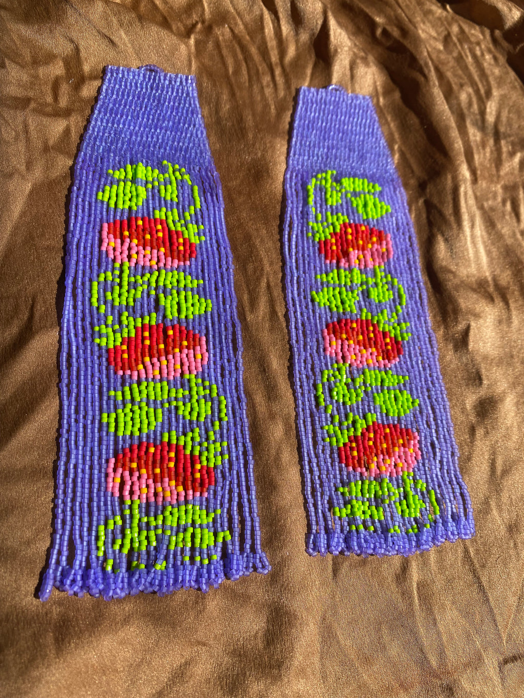 Strawberry Patch in a Field of Lavender Earrings