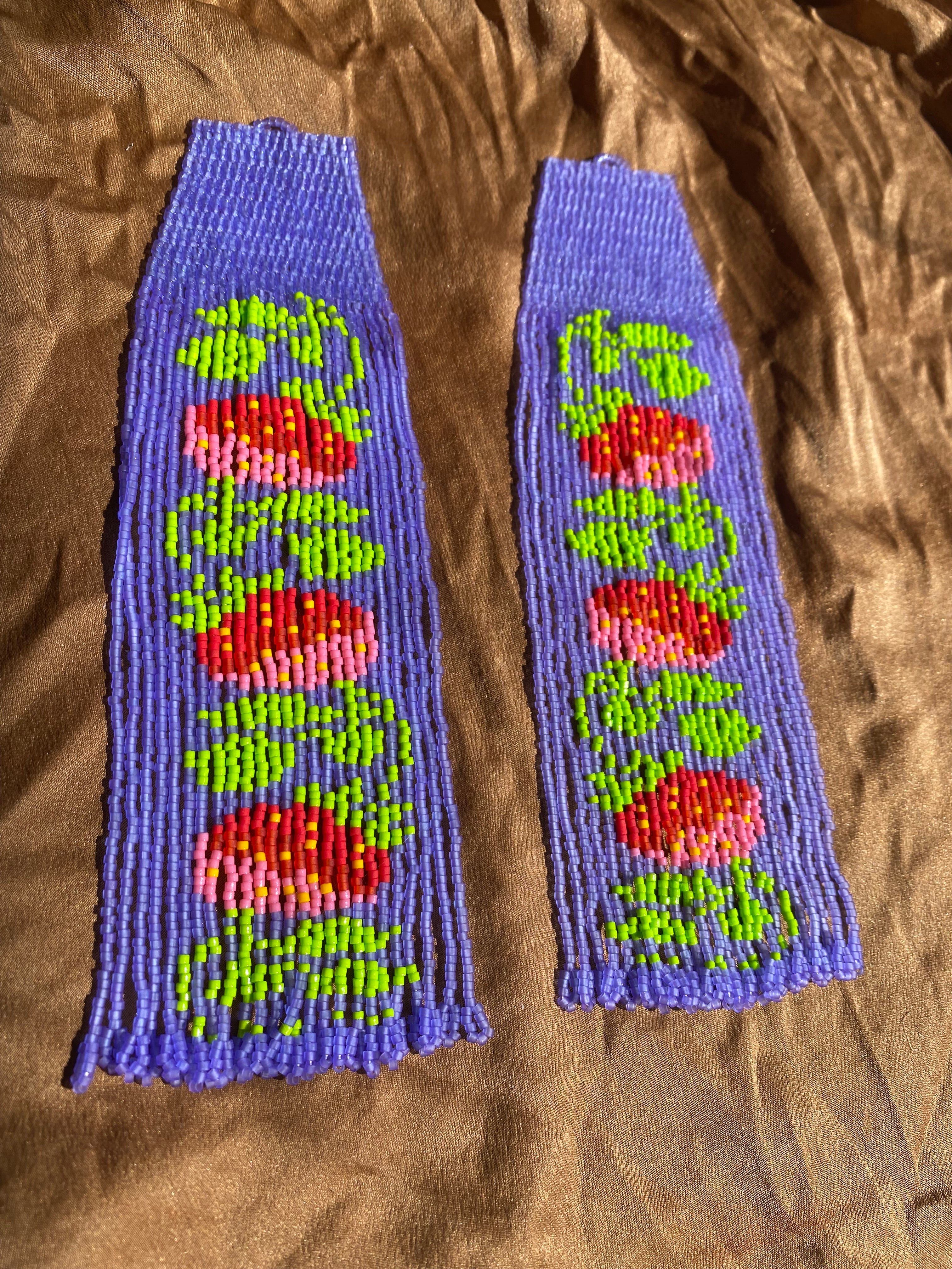 Strawberry Patch in a Field of Lavender Earrings