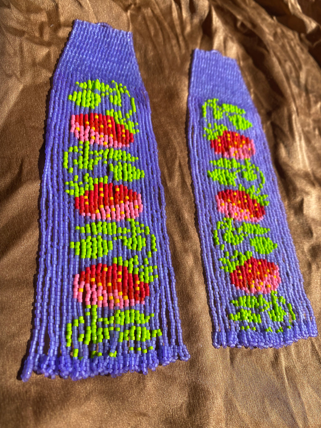 Strawberry Patch in a Field of Lavender Earrings
