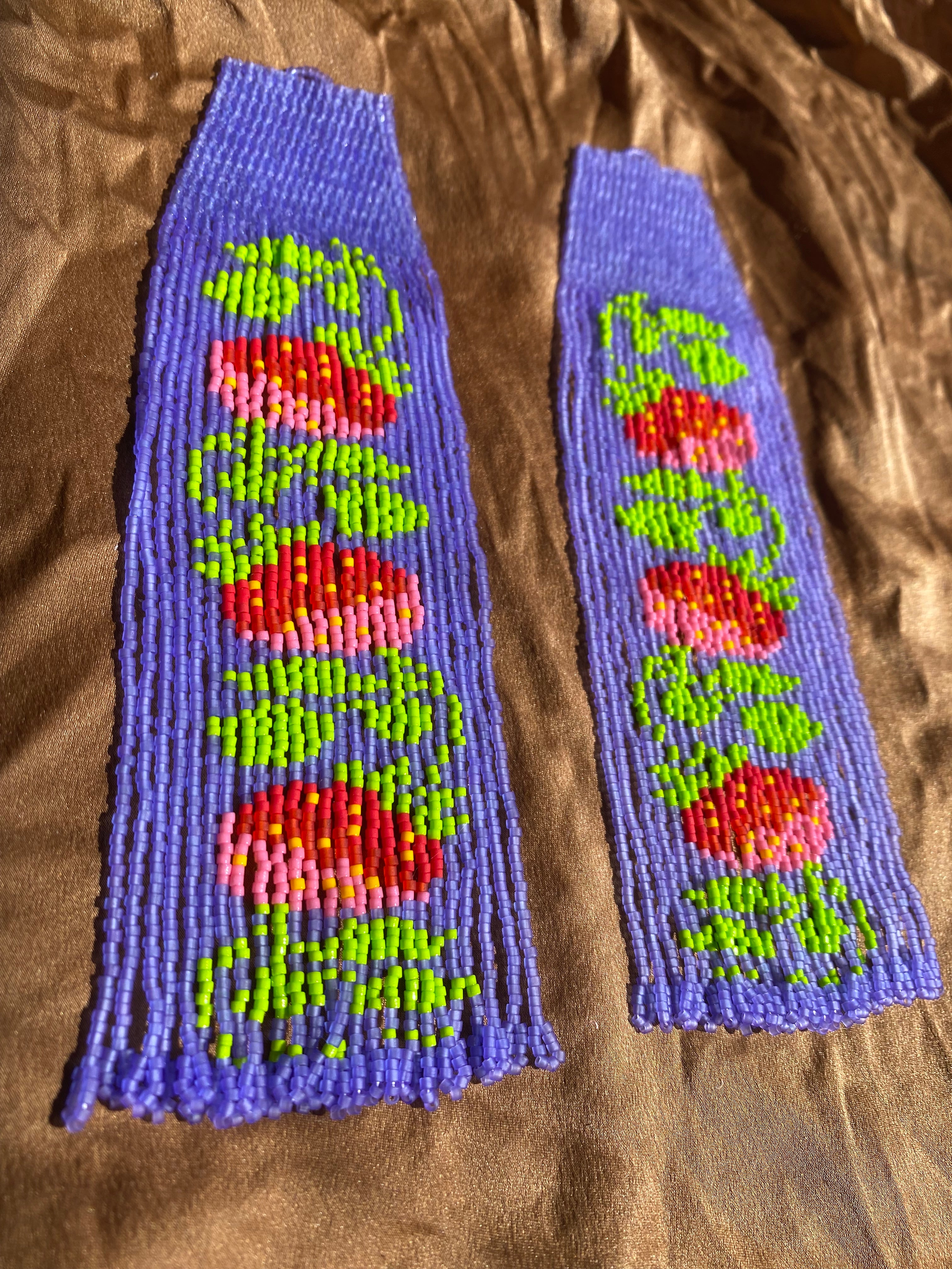 Strawberry Patch in a Field of Lavender Earrings