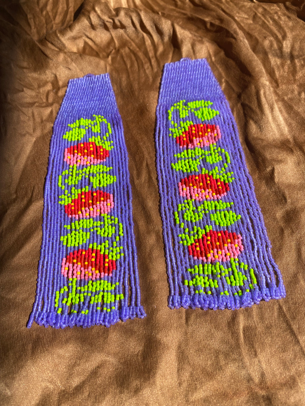 Strawberry Patch in a Field of Lavender Earrings