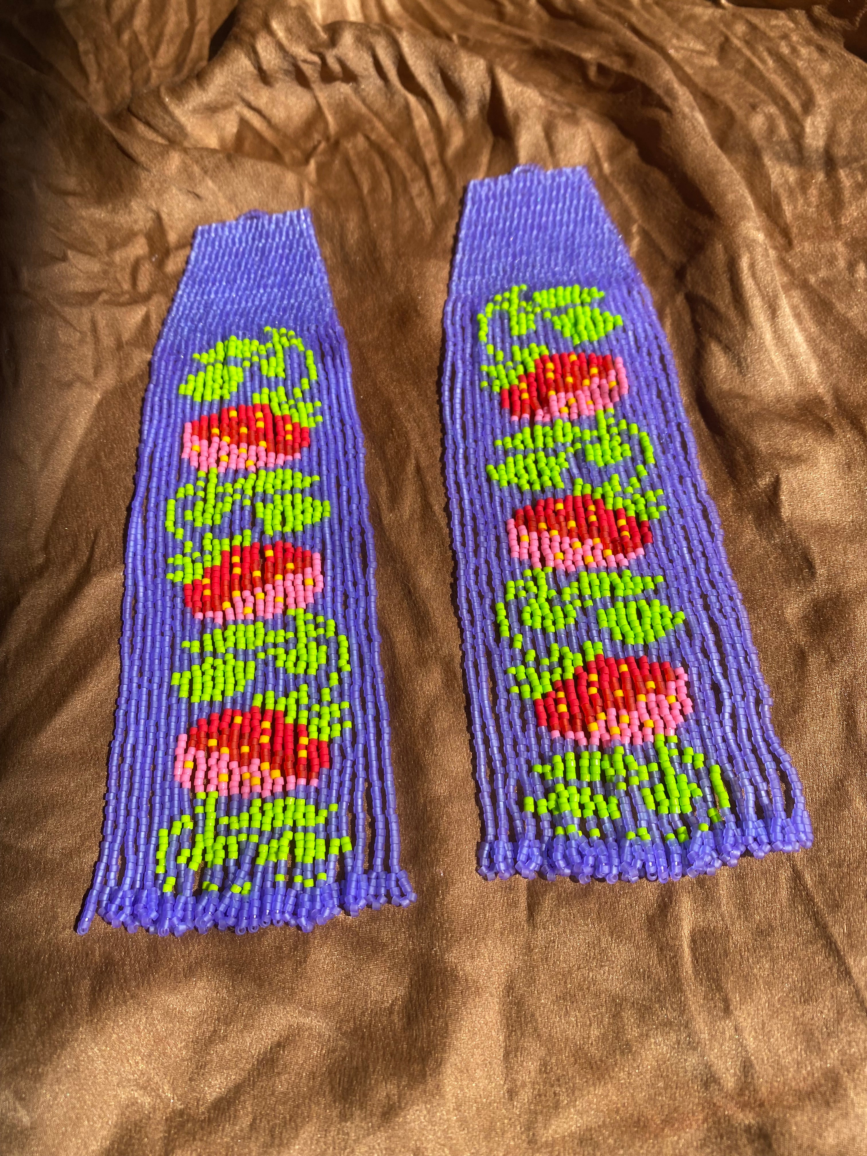 Strawberry Patch in a Field of Lavender Earrings