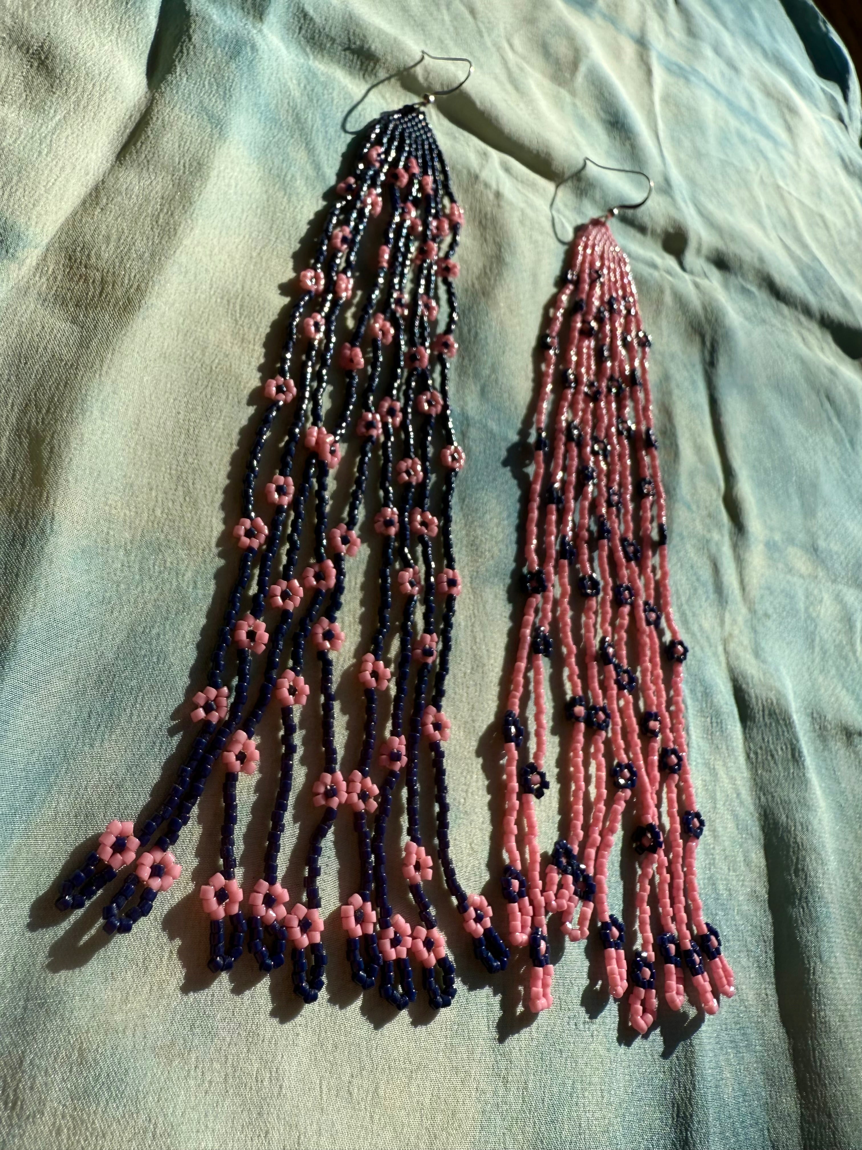 Pink Flowers & a Beautiful Sunset Dream Date Earrings