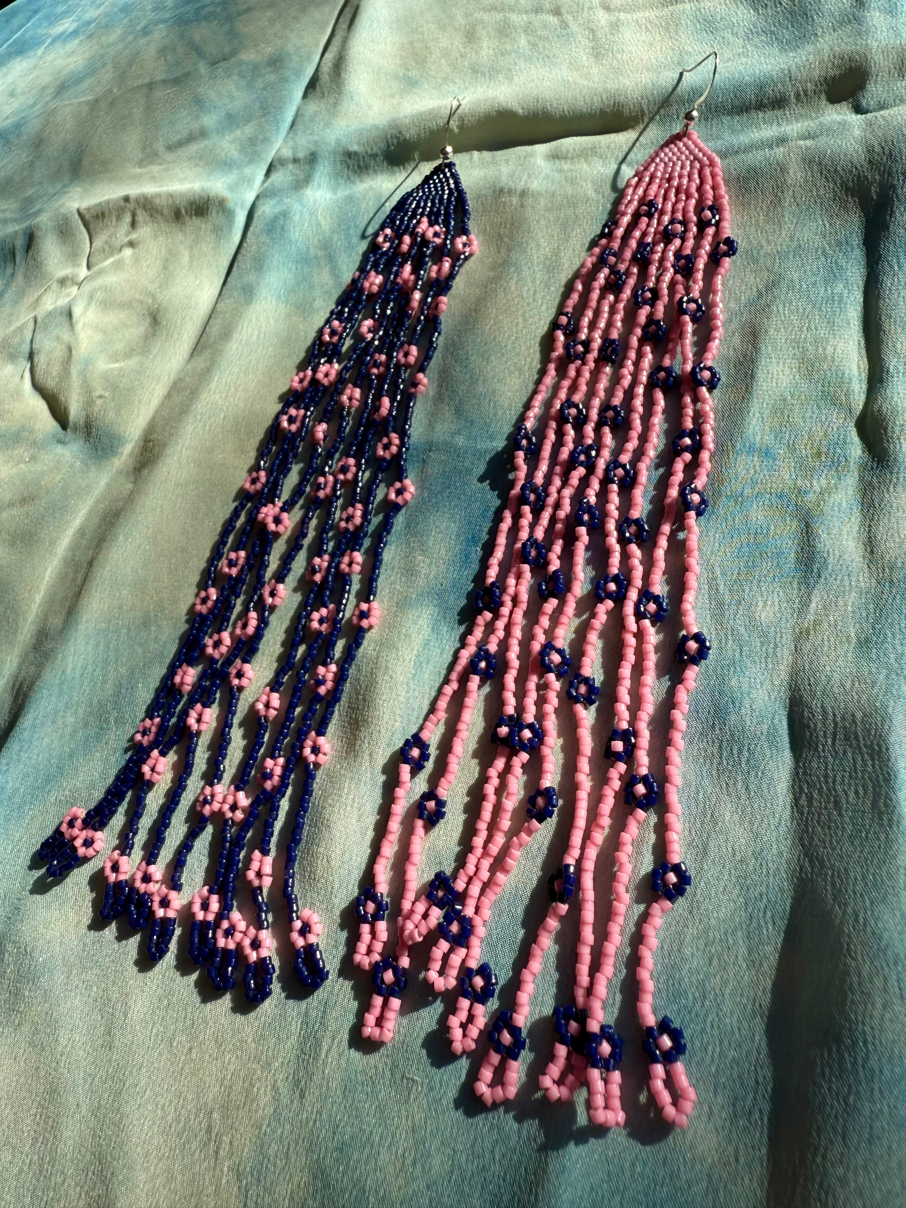 Pink Flowers & a Beautiful Sunset Dream Date Earrings